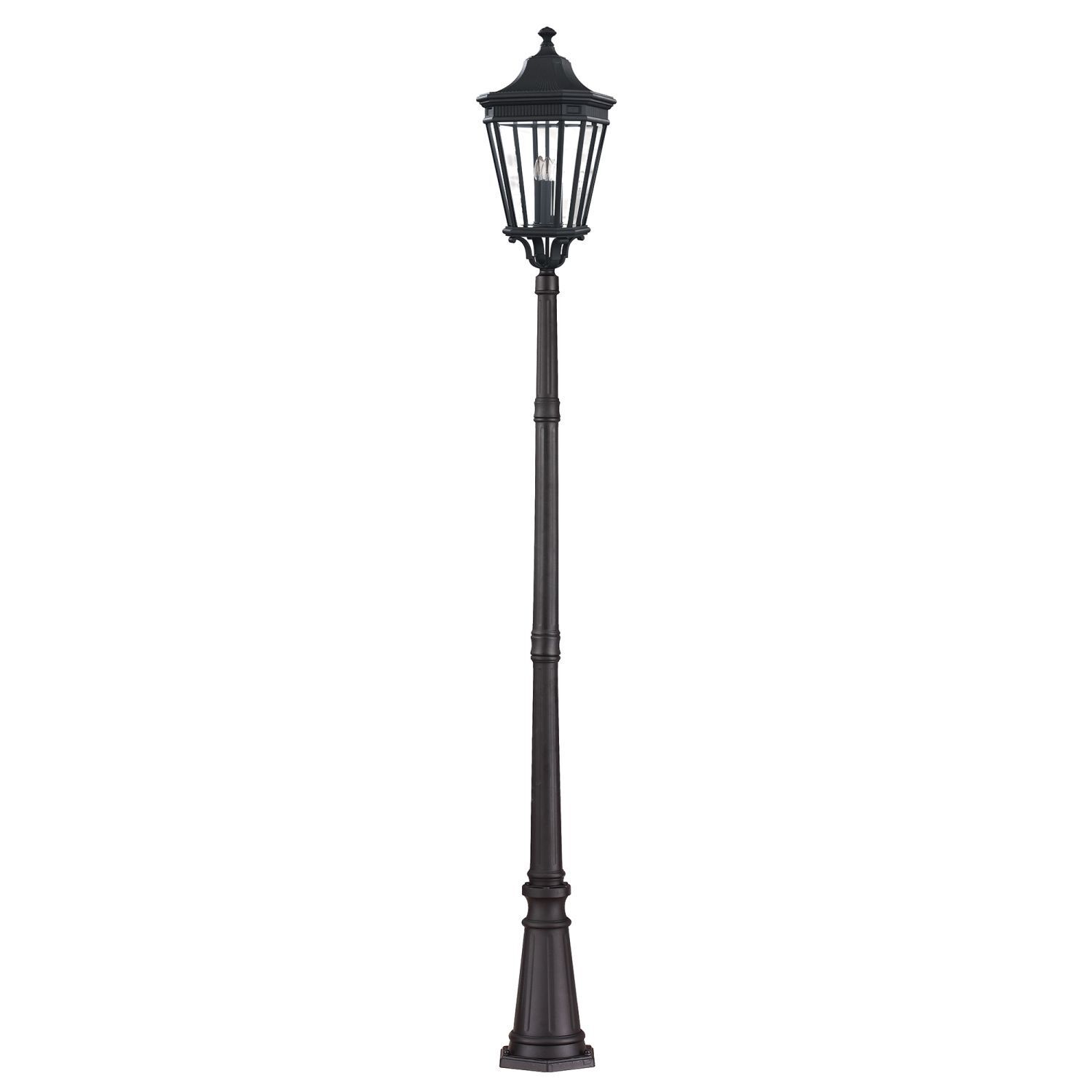 Grand luminaire sur mât Noir 257cm de haut E14 IP44 Antique