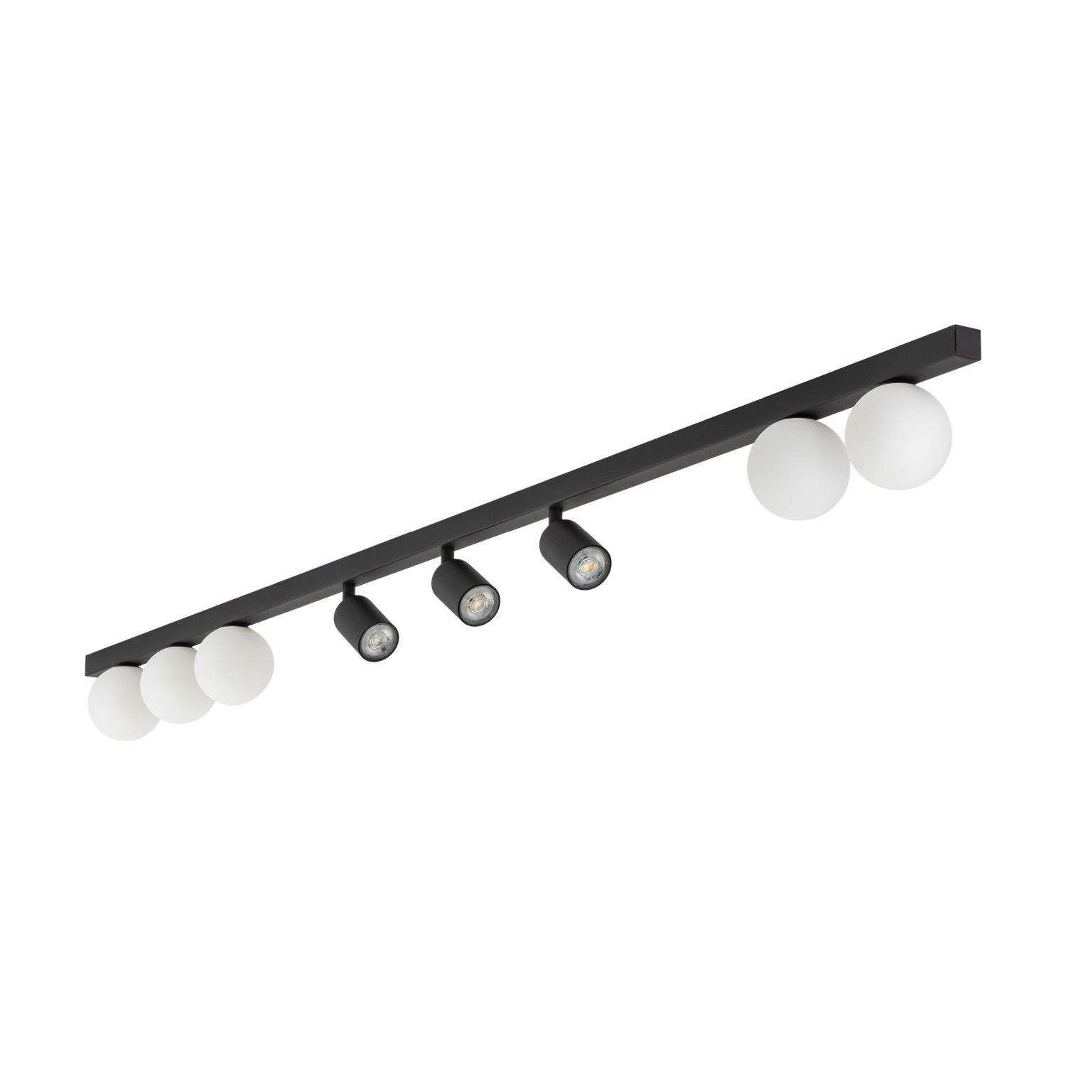 Deckenleuchte Schwarz Weiß Metall Glas 180 cm GU10 G9