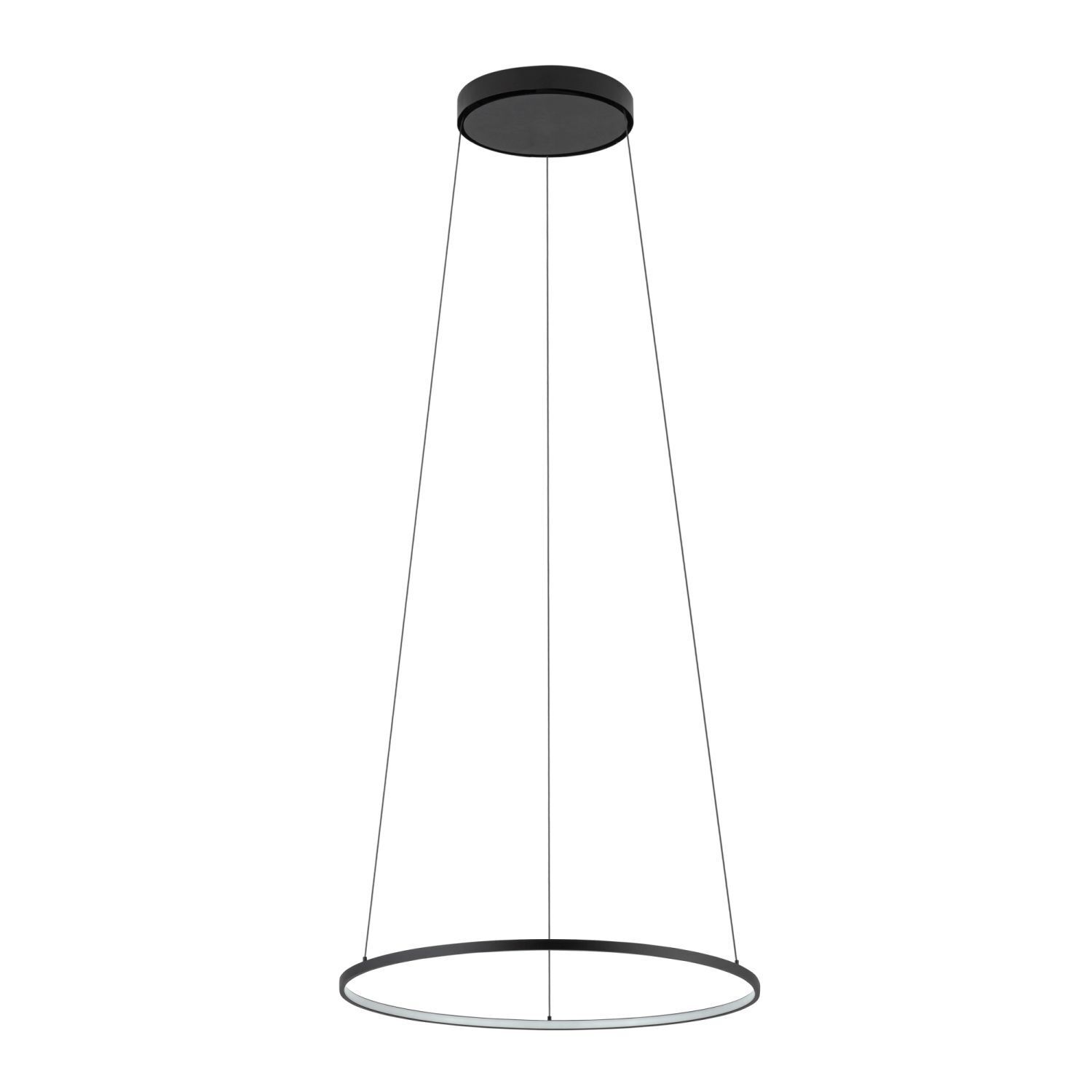 Suspension LED métal anneau Ø 45 cm noir 4000 K 600 lm