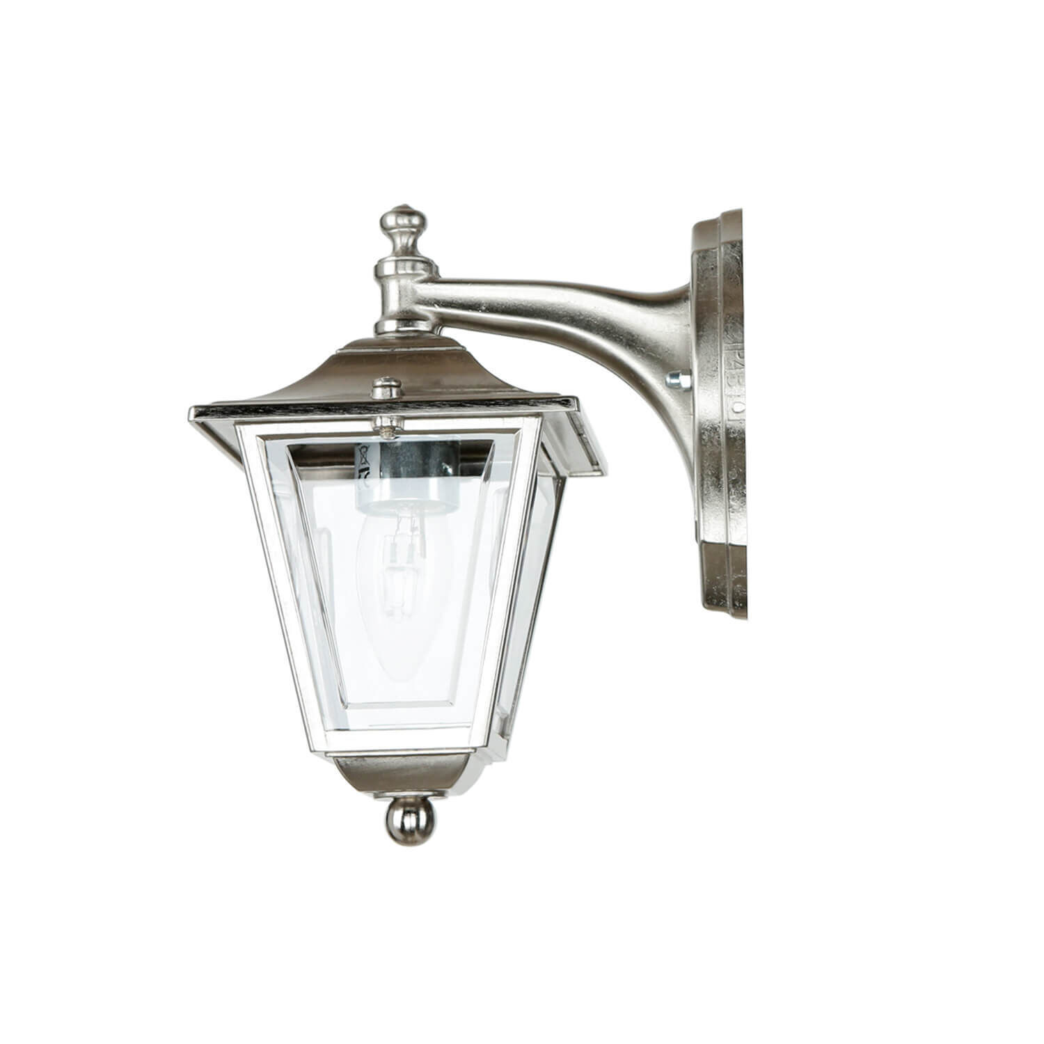 Lampe d'extérieur mur laiton massif en nickel E27