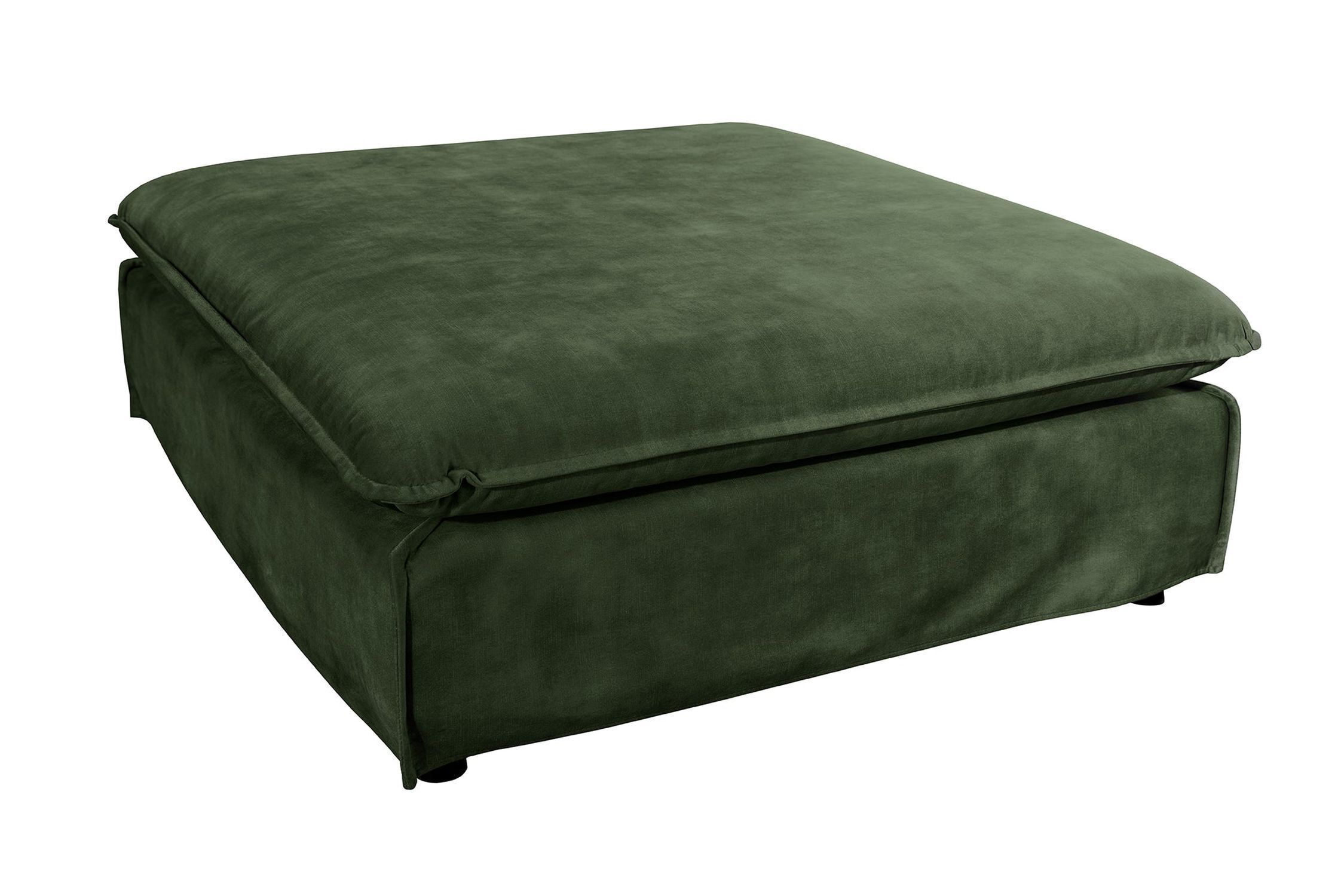 Pouf en velours bois vert 100 cm de large housse lavable
