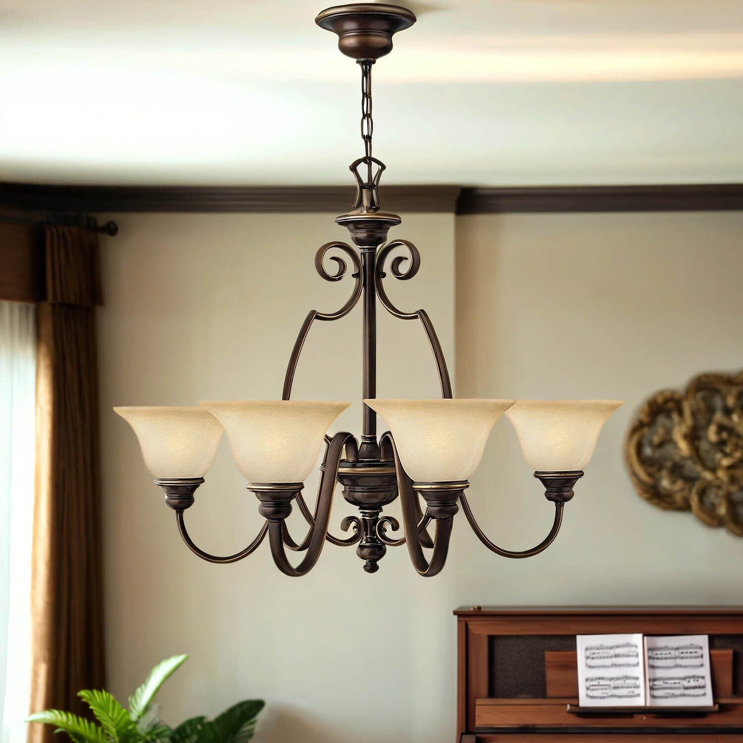 Lustre avec abat-jour Landhaus Salle à manger Leuchter, Lampe, Leuchte