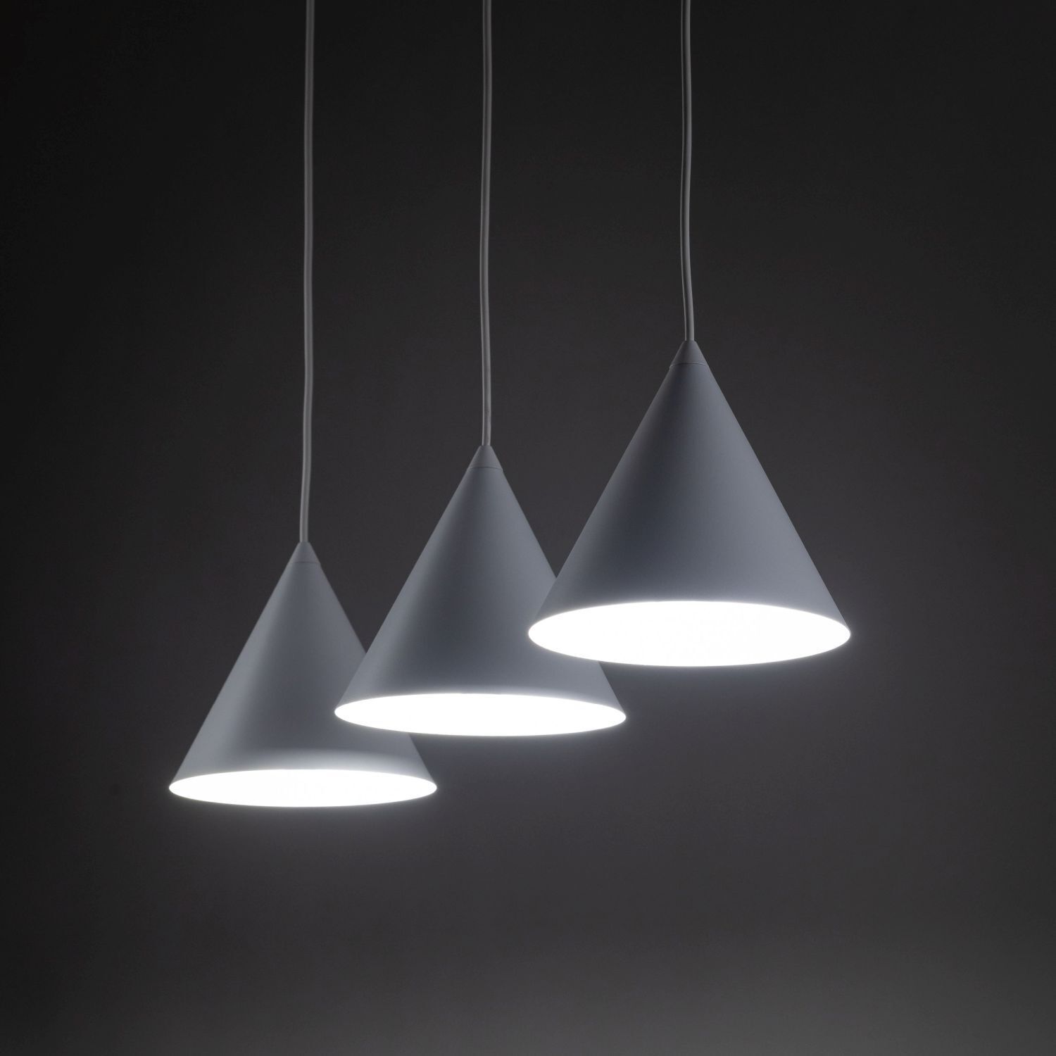 Suspension 3 flammes métal L : 75 cm blanc E27 CODY
