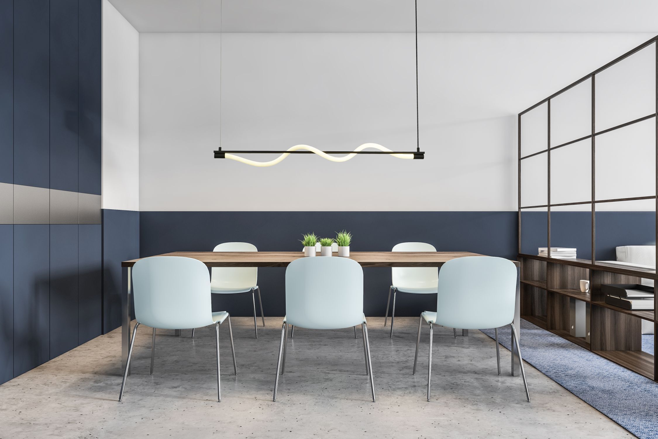 Suspension LED Noir mat Blanc Métal 2700 K L : 1 m