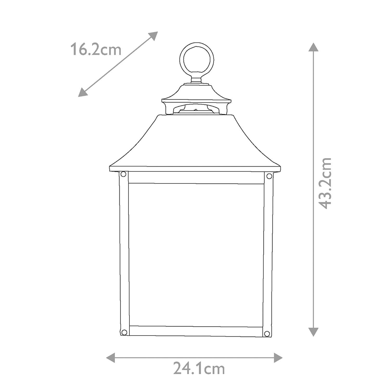 Lampe d'extérieur mur acier inoxydable verre IP44 43,2 cm de haut Vintage