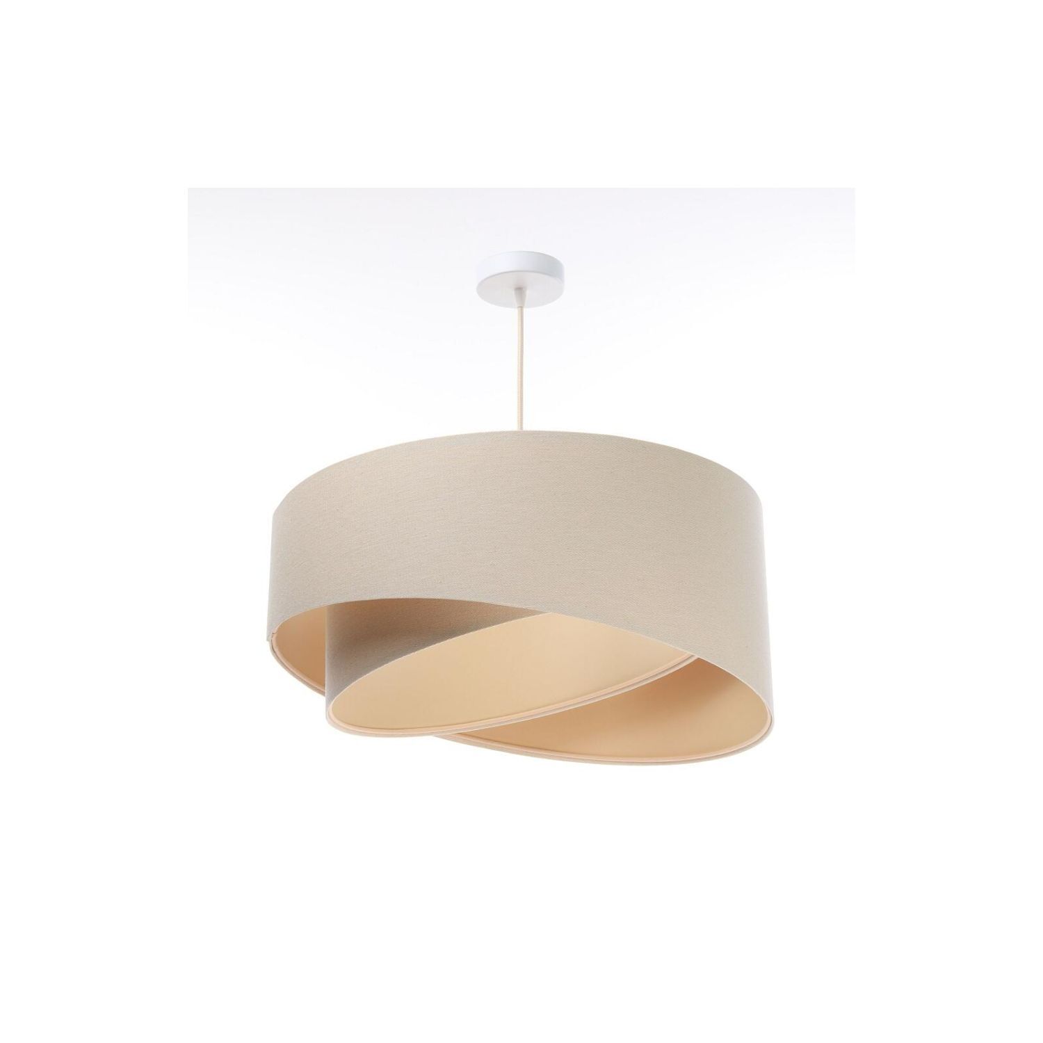 Lampe à suspendre Crème Beige Lin E27 ronde Ø 50 cm Lampe