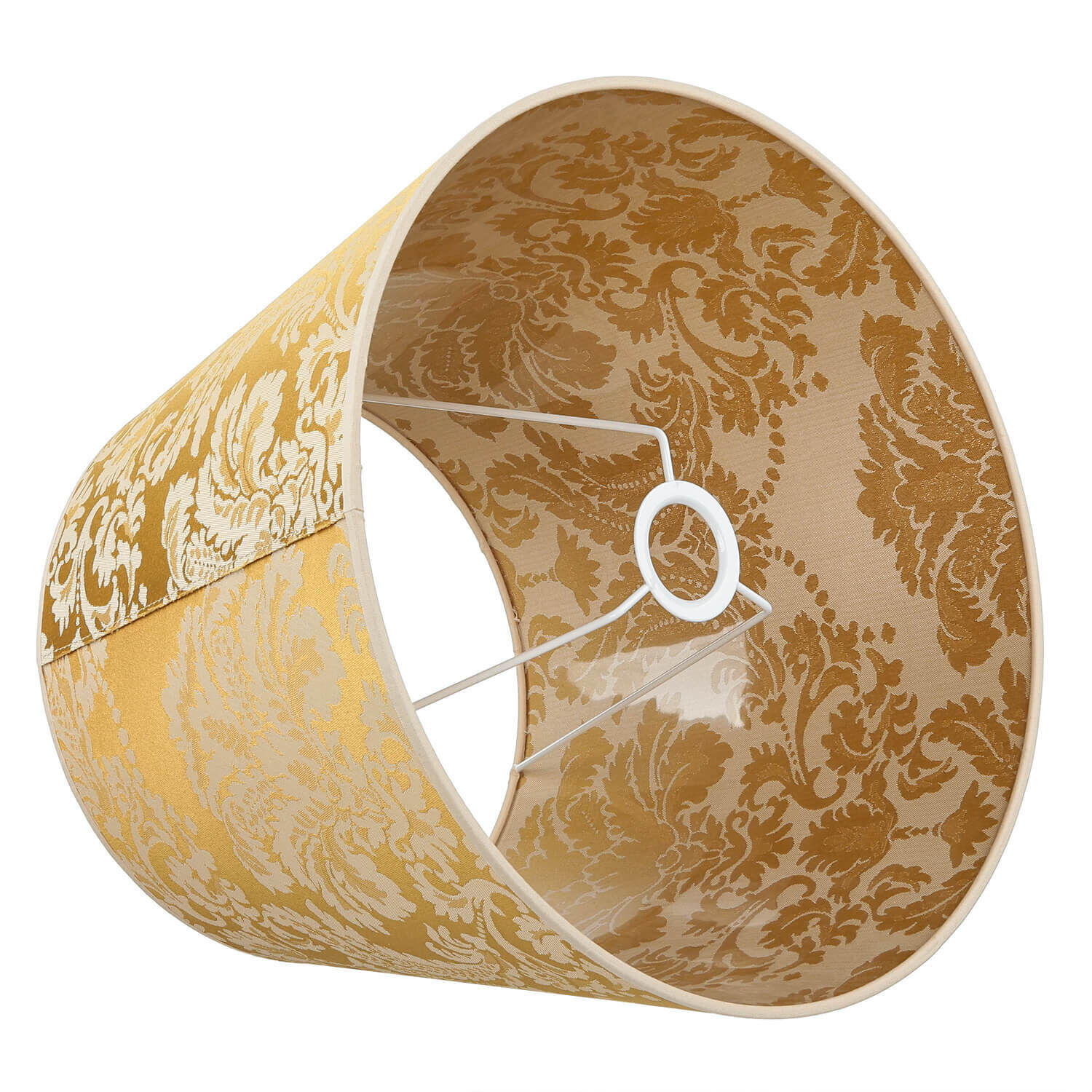 Lampenschirm Gold Stoff Muster E27 Stehleuchte WILLOW Manschette, Lampe, Lampenschirm