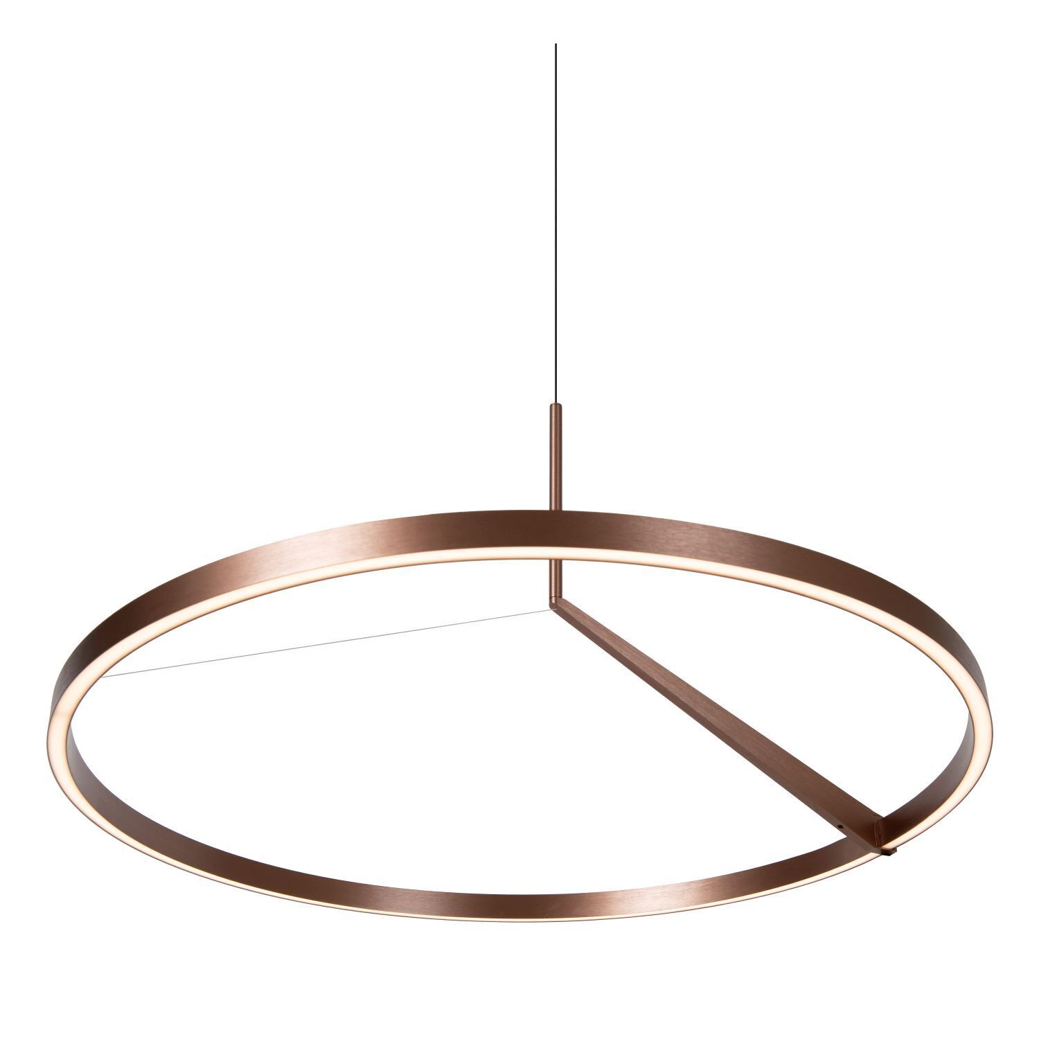 LED Pendelleuchte Aluminium L:80 cm 2700 K edel Hängeleuchte, Ringform, Kupfer, LED, Pendelleuchte