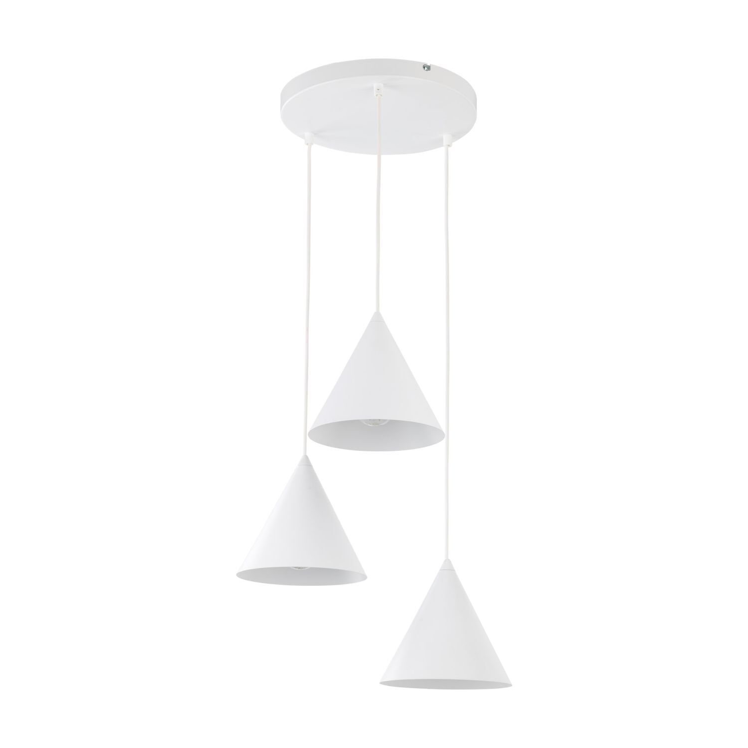 Lampe à suspendre Blanc Métal Ø 42 cm 3 flammes design rétro