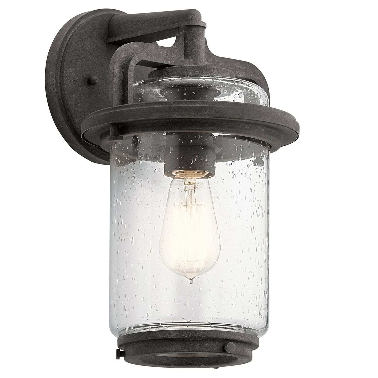 Lampe d'extérieur mur verre aluminium E27 IP44 35,6 cm de haut
