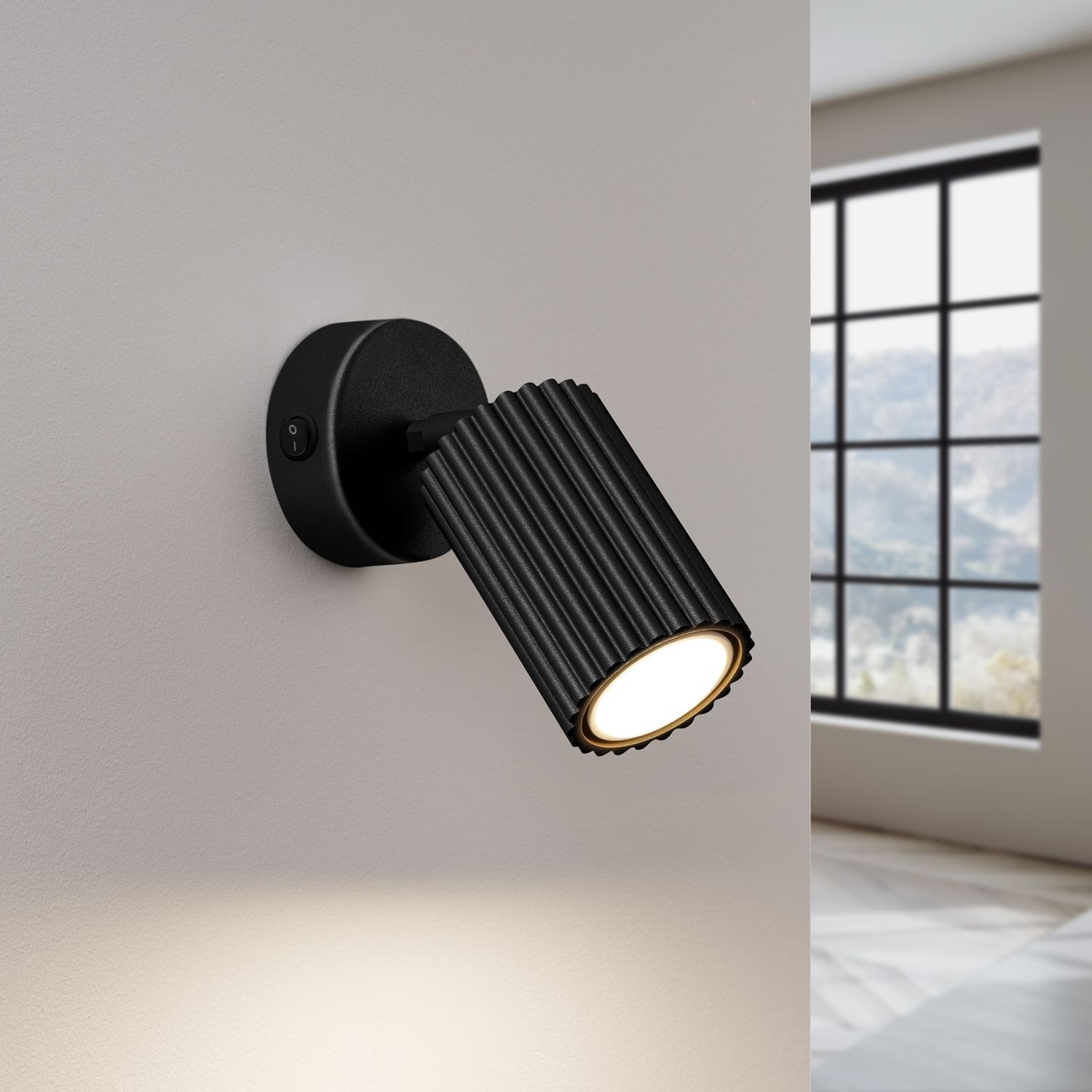 Spot mural noir GU10 L : 8 cm petit orientable Moderne Alu