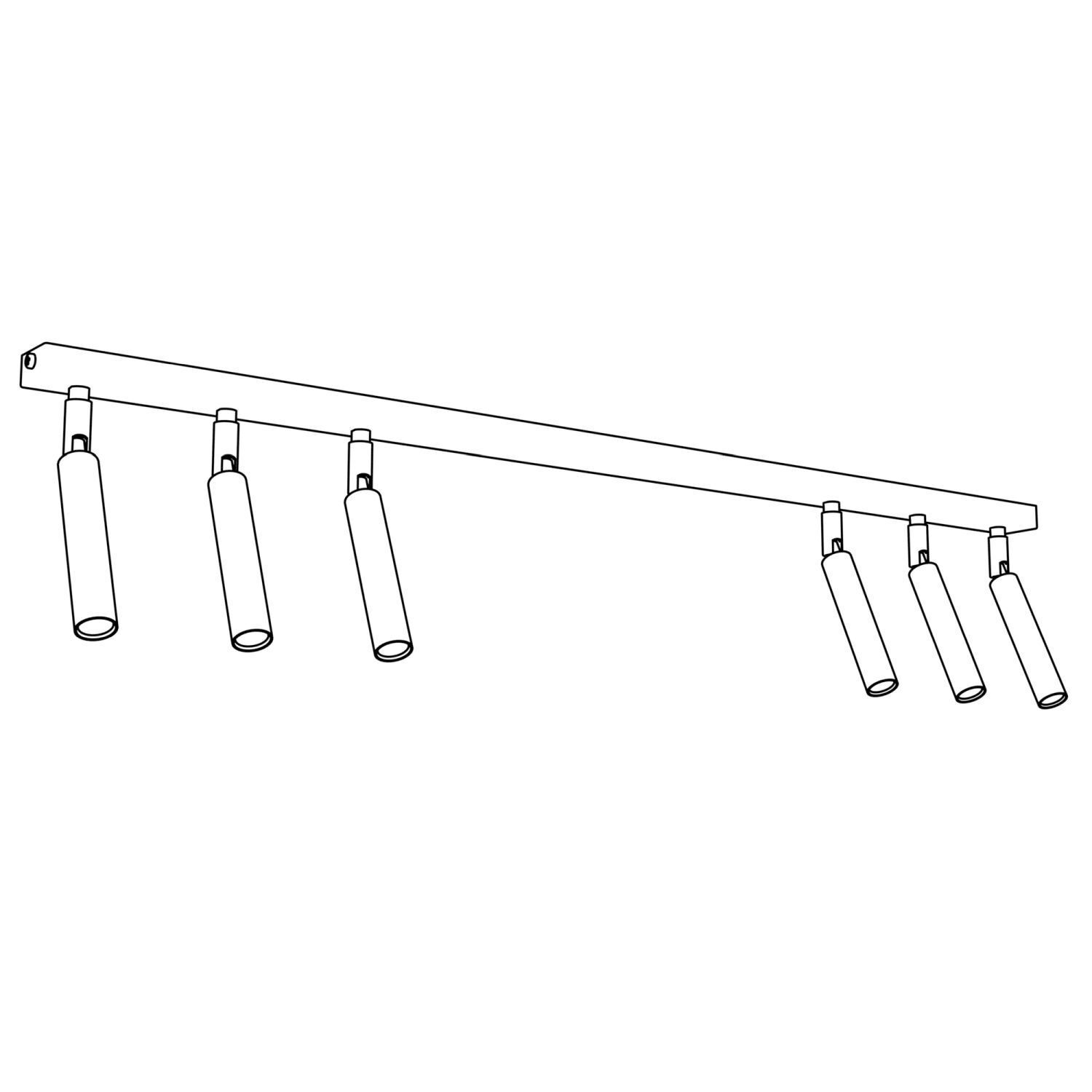 Spot de plafond flexible métal 90 cm allongé G9 blanc