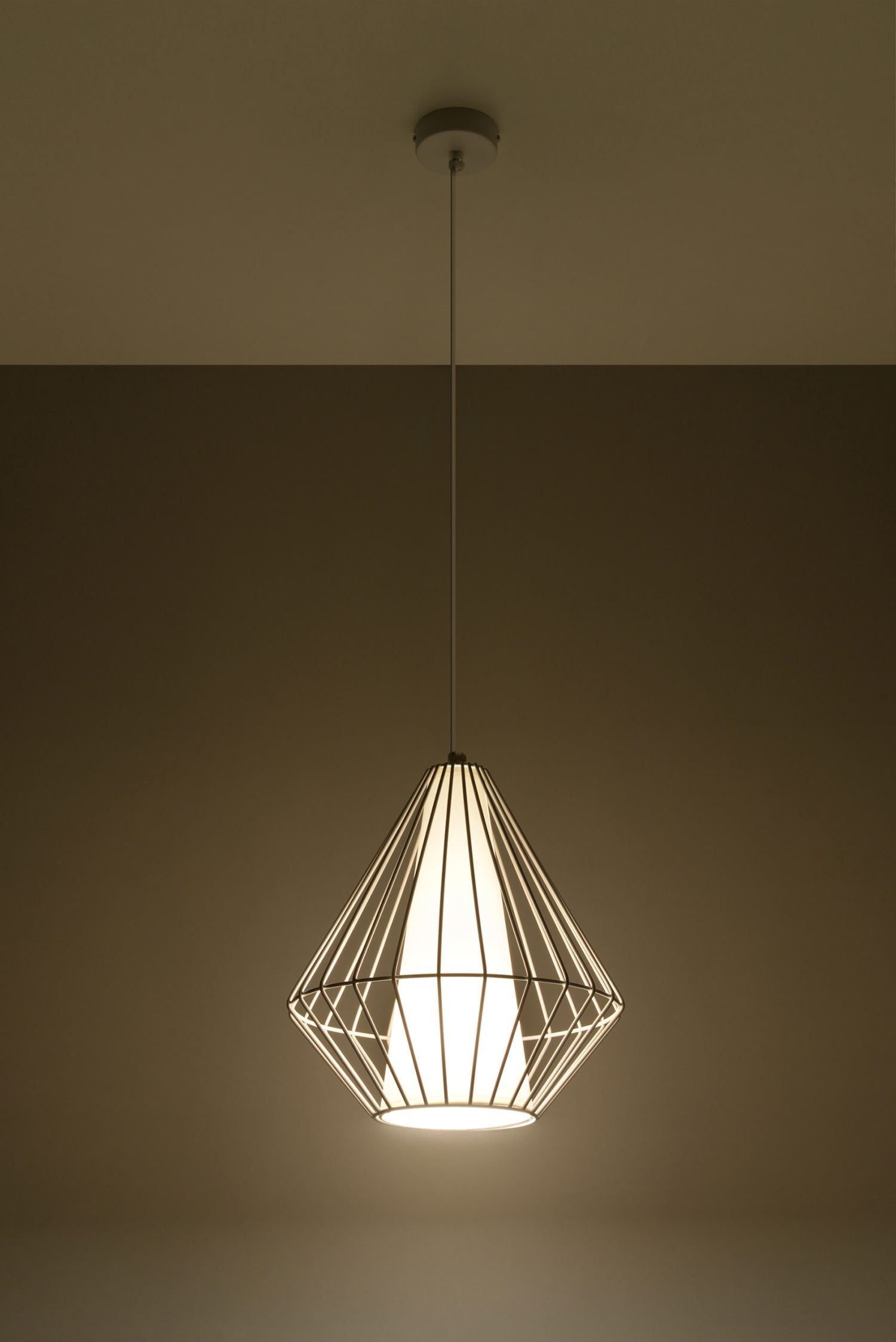 Suspension Blanc Ø 28 cm E27 double abat-jour NASHIRA