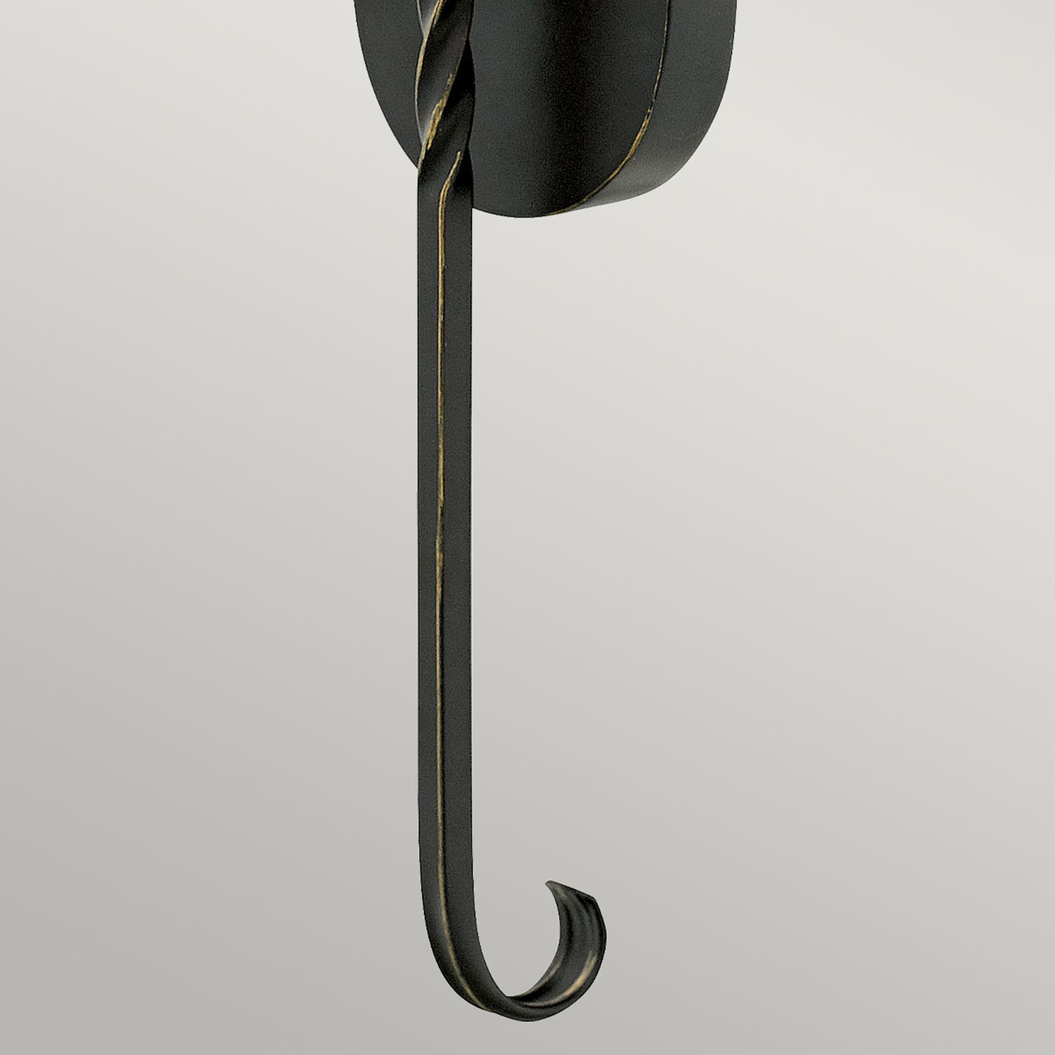 Applique murale verre métal E27 hauteur 58,6 cm noir antique
