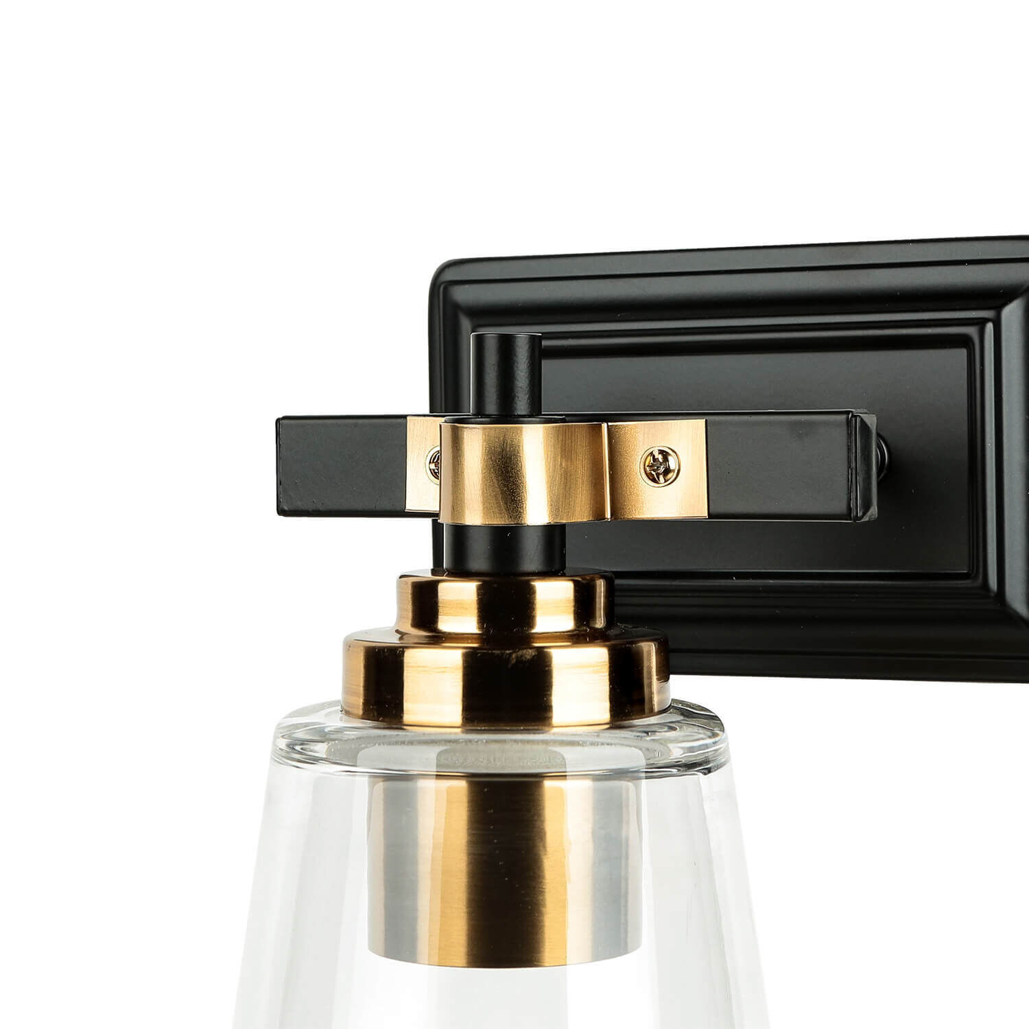 Applique murale verre métal en noir laiton industriel Flasche