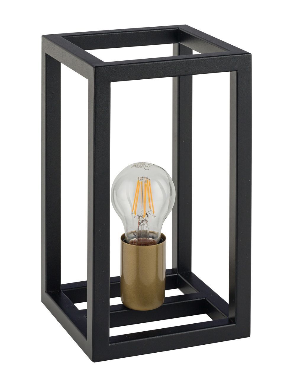 Lampe de table rétro métal noir or E27 26 cm petite