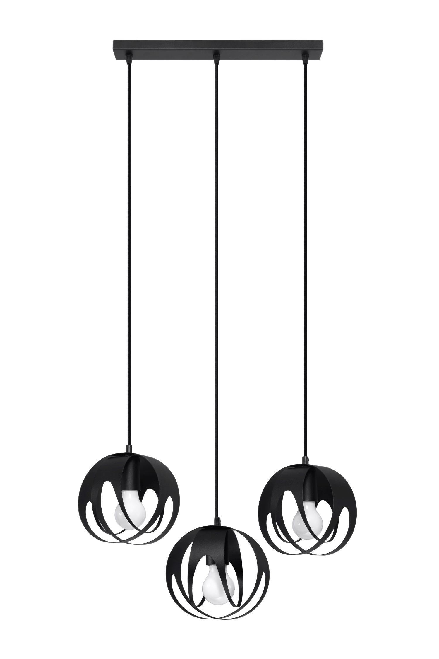 Lampe à suspendre noire métal 3 flammes orientable E27
