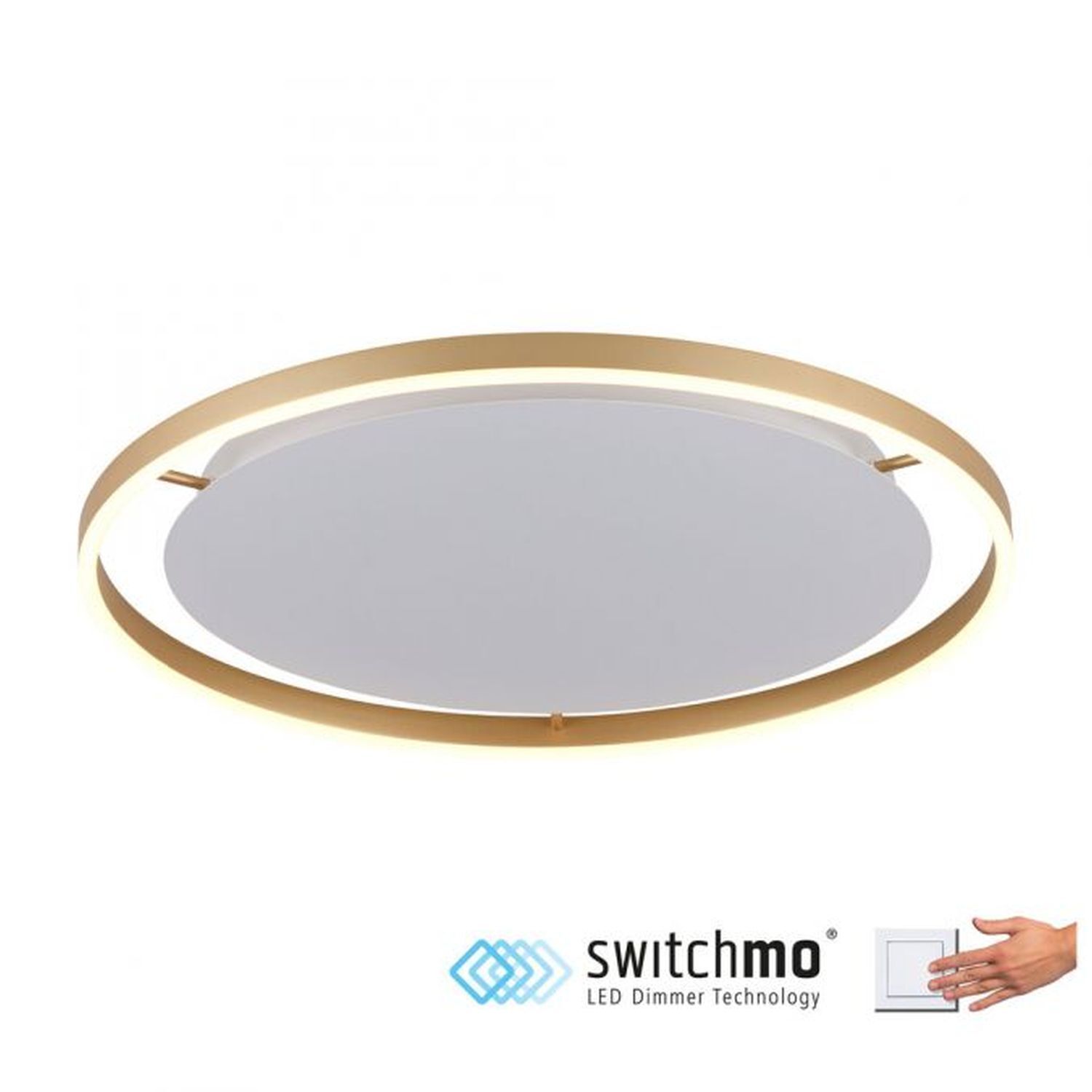 Lampe de plafonnier LED à intensité variable Ø58,5 cm 3650 lm en laiton