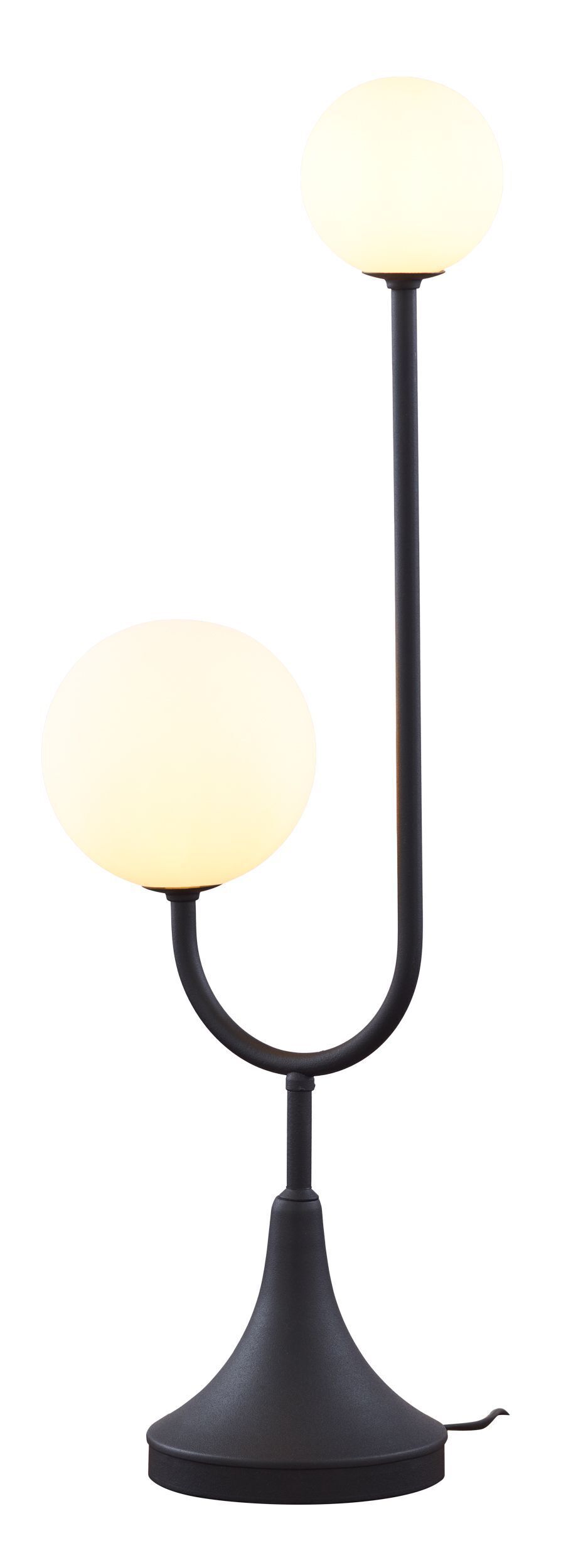 Lampe de table basse lumière Métal Verre 73 cm Noir G9 Moderne