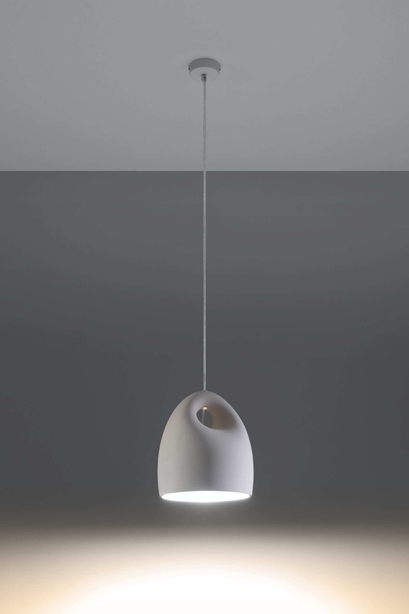 Pendelleuchte Weiß Keramik Ø 25 cm bemalbar E27 Lampe