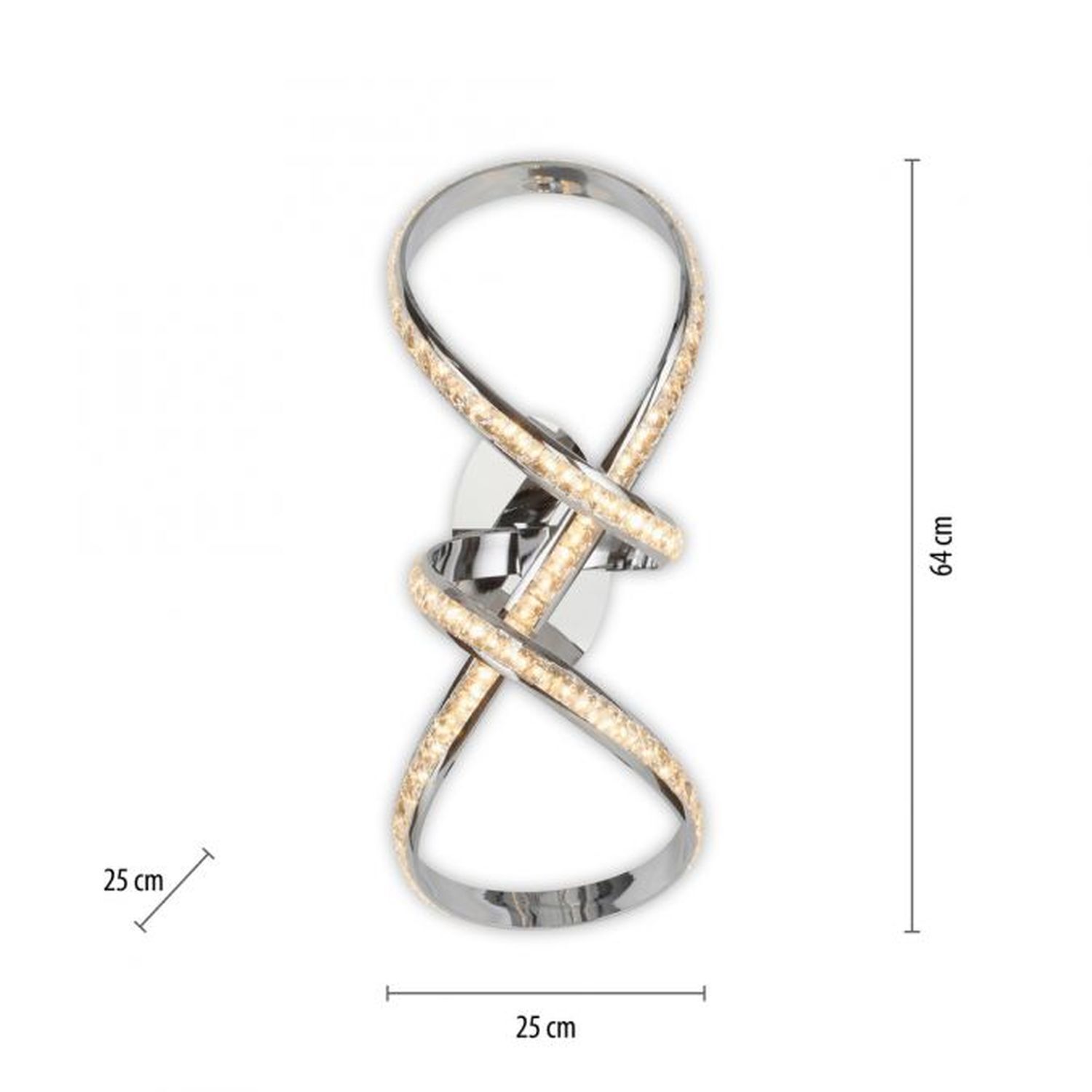 Stilvolle LED Deckenlampe in Chrom dimmbar 30 W L:65 cm Zubehor, Schmuck, Ohrring