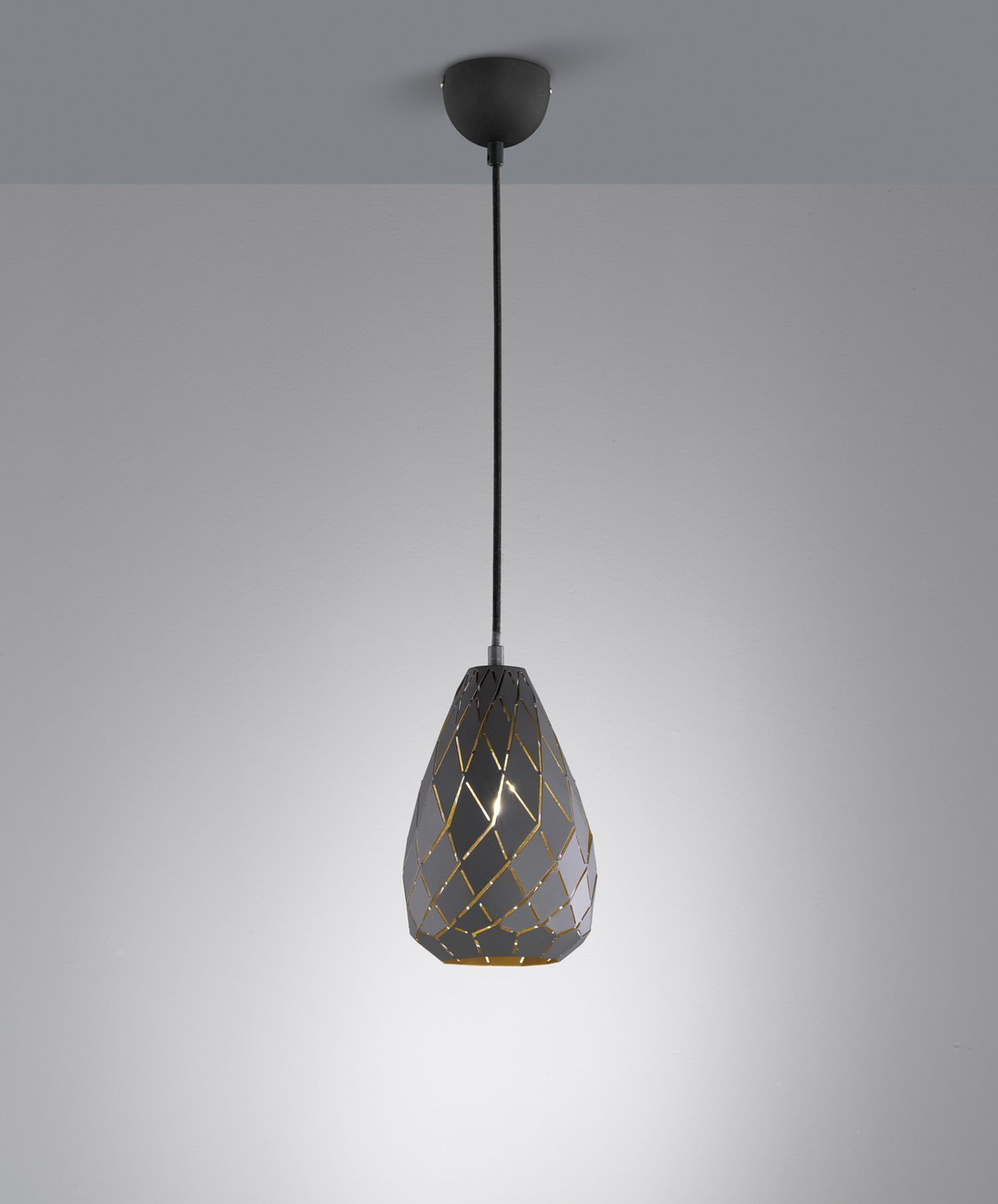 Suspension géométrique métal anthracite E27 Ø15 cm