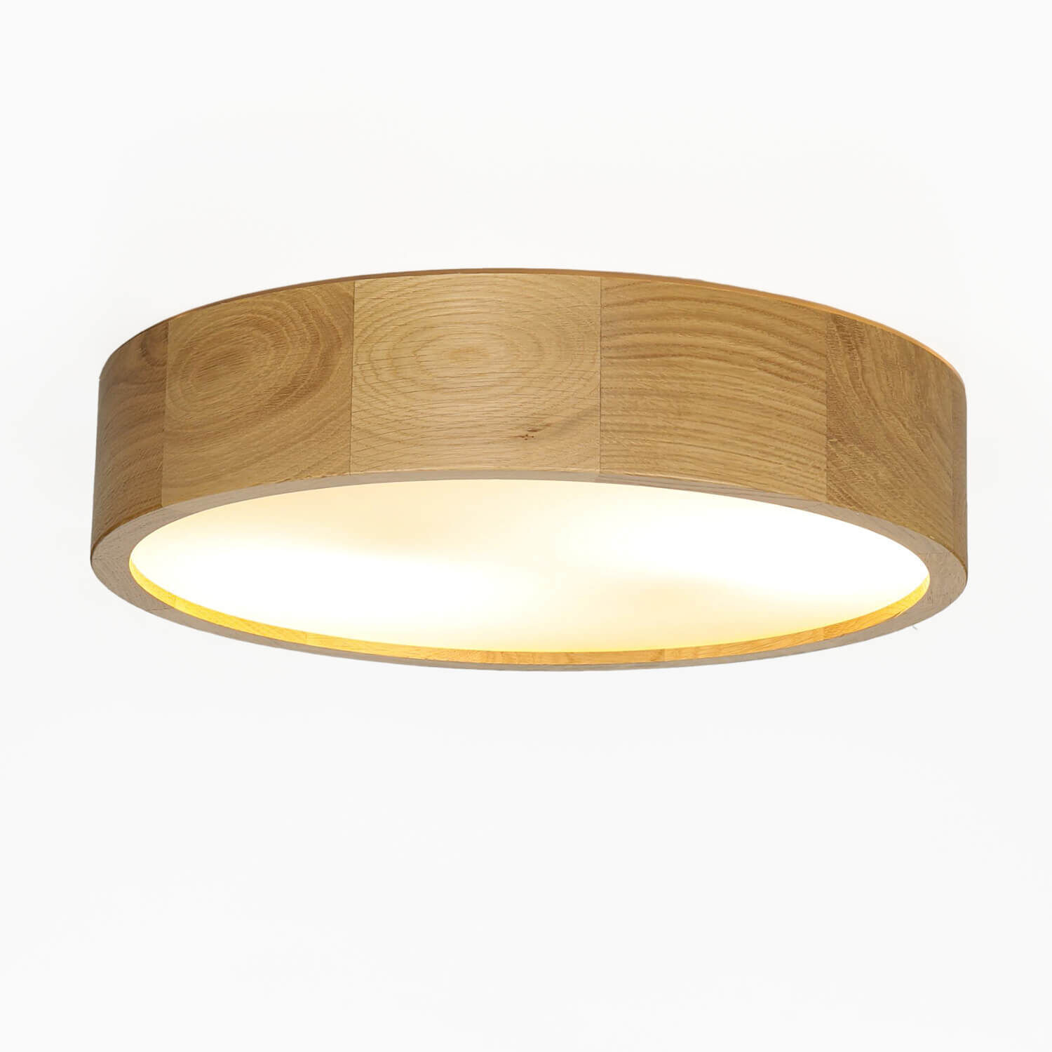 Plafonnier en chêne rond salon bois lampe