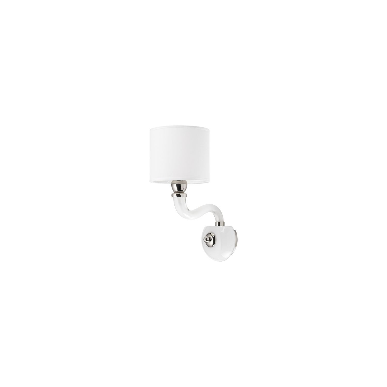 Applique murale Chrome Blanc E14 Tissu Métal Classique