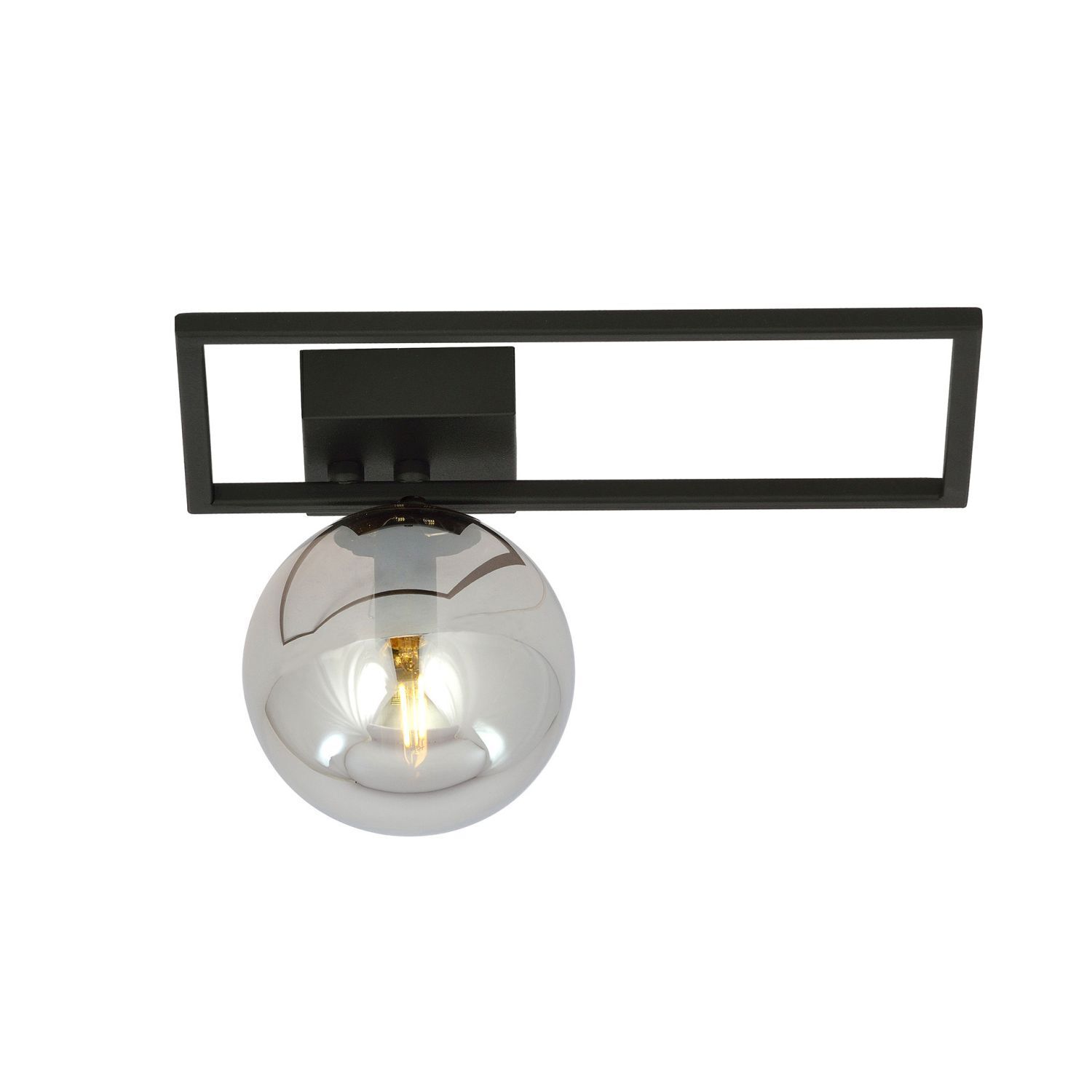 Plafonnier Noir Gris E14 L : 30 cm Abat-jour sphérique petit