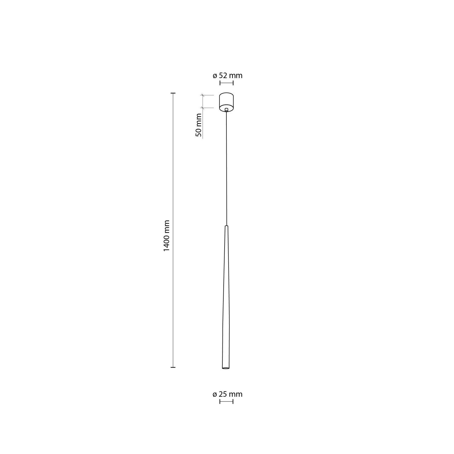 Suspension noire en métal Ø 5,2cm étroite réglable en hauteur