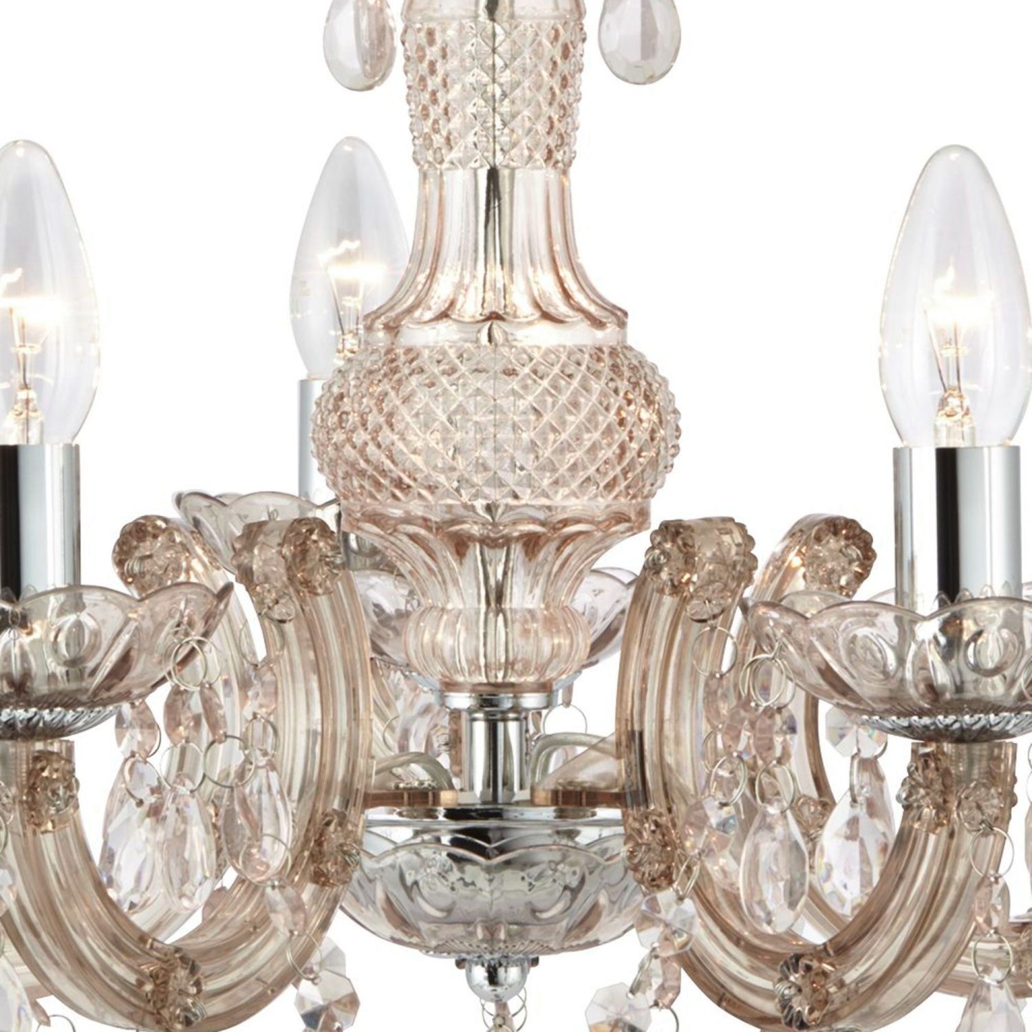 Lustre étincelant verre cristal Ø 48 cm 5x E14