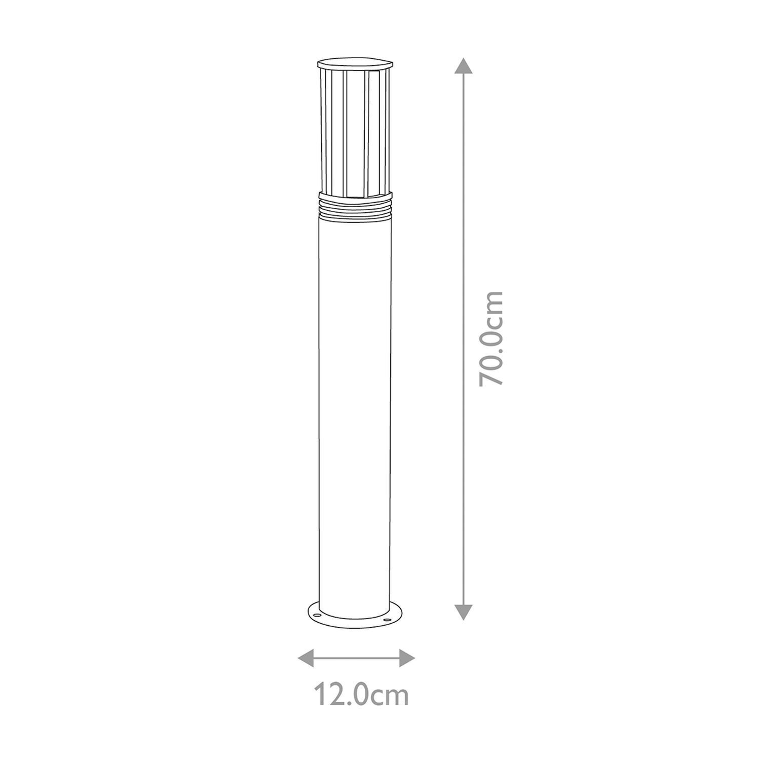 Borne d'éclairage en acier inoxydable teck bois IP55 hauteur 70 cm faible éblouissement