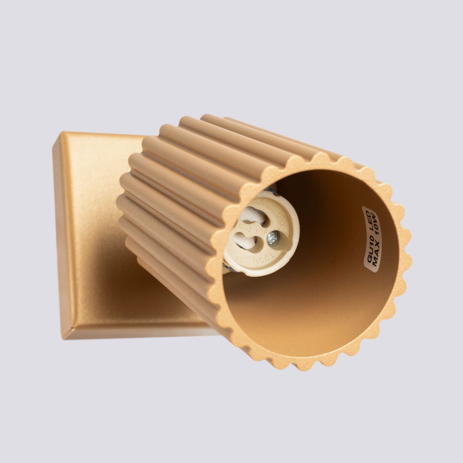 Applique GU10 L : 8 cm petite orientable en aluminium doré Zylinder