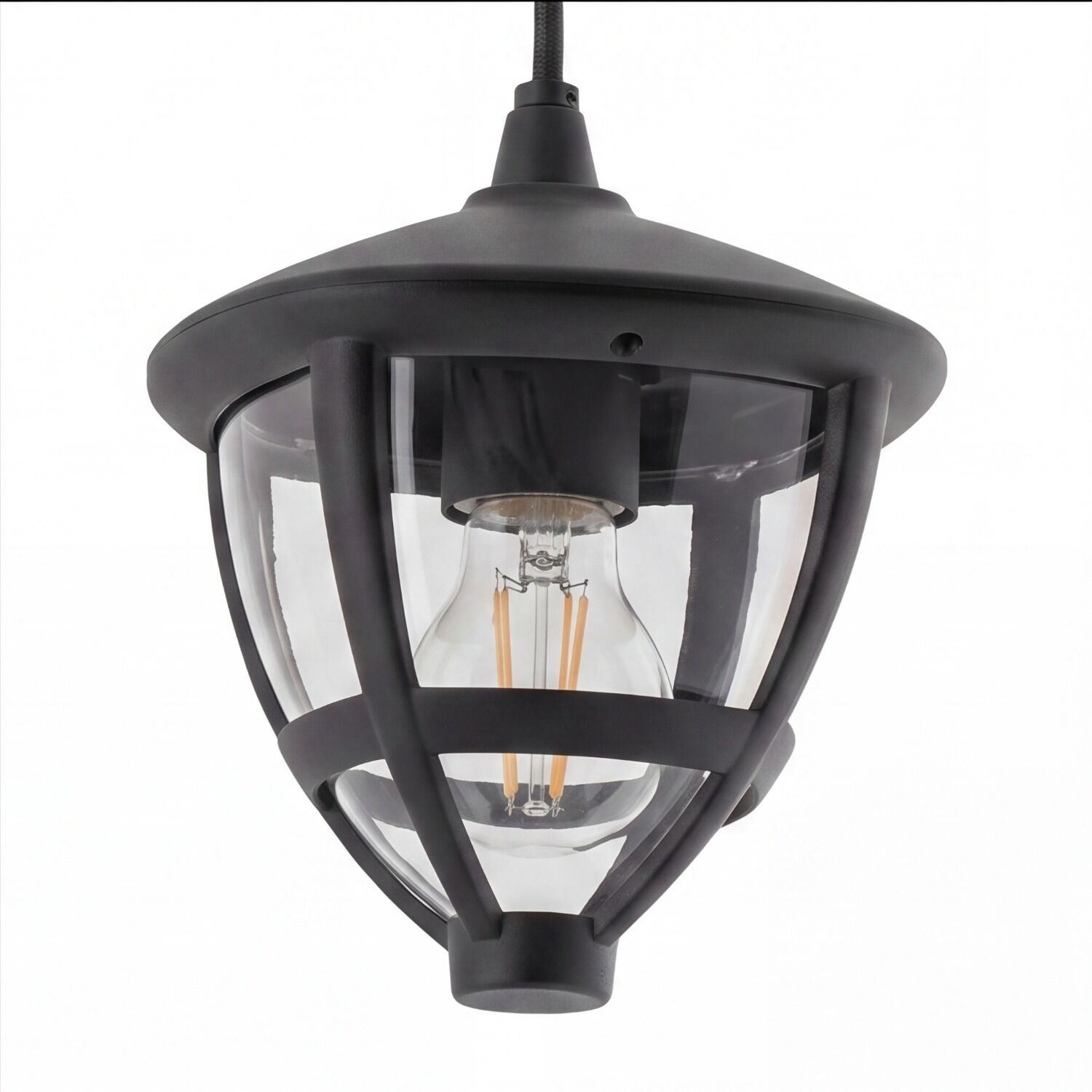 le93436-haengeleuchte-garten-terrasse-aussen-aluminium-kunststoff-modern-e27-ip44-schwarz-03 Hängelampe, Gartenlampe, Edison Glühbirne, Metallrahmen, Kugelglas