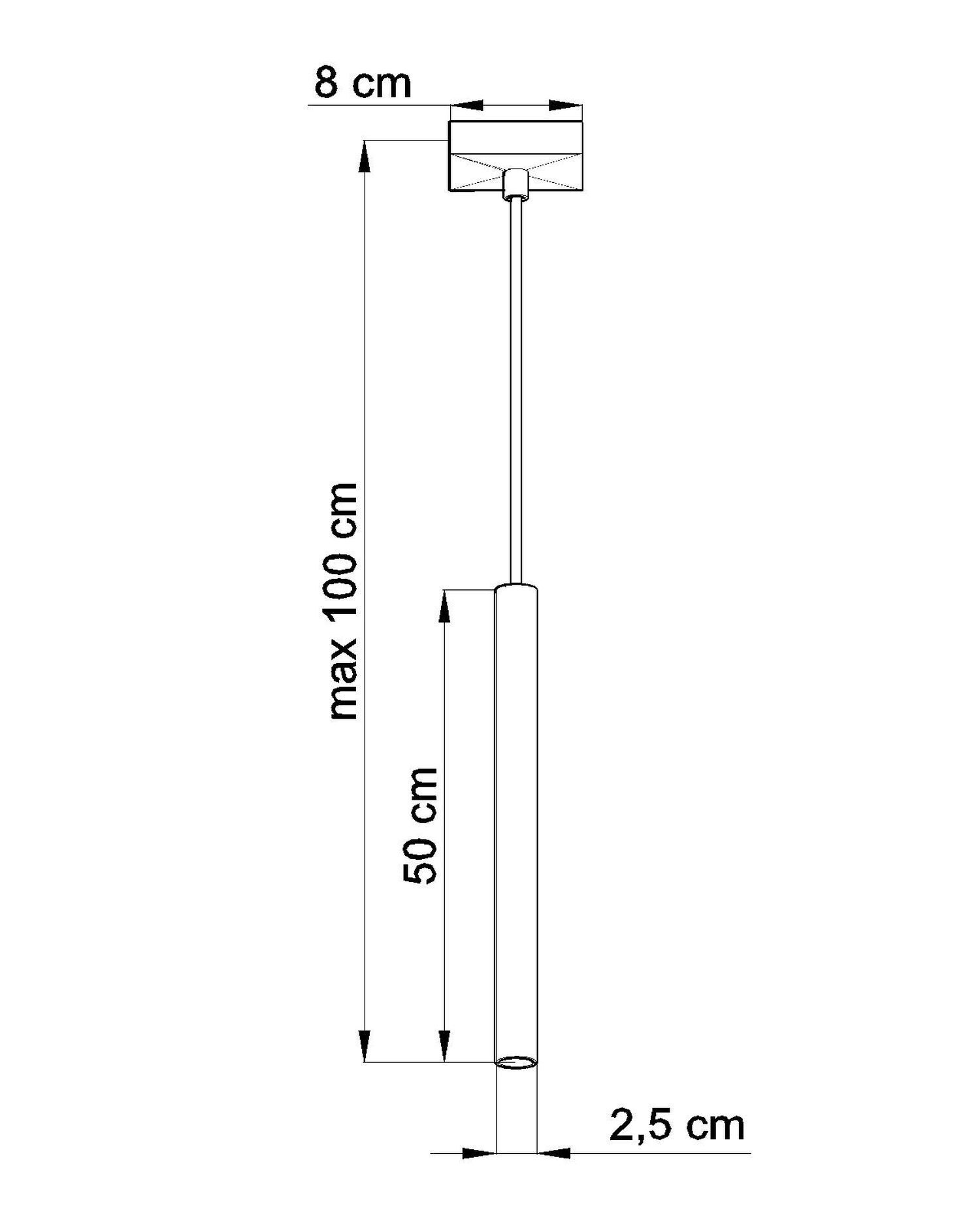 Suspension Noir Métal Ø2,5cm étroit G9 PETERA