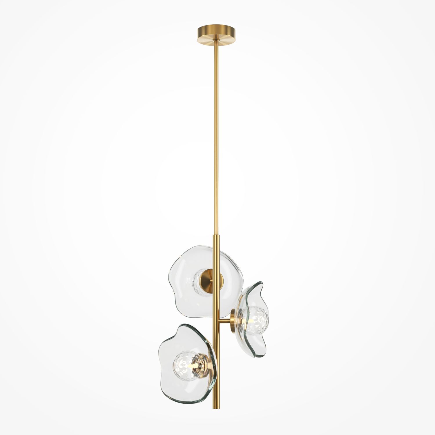 Lampe à suspendre verre métal G9 H : max. 97 cm en laiton