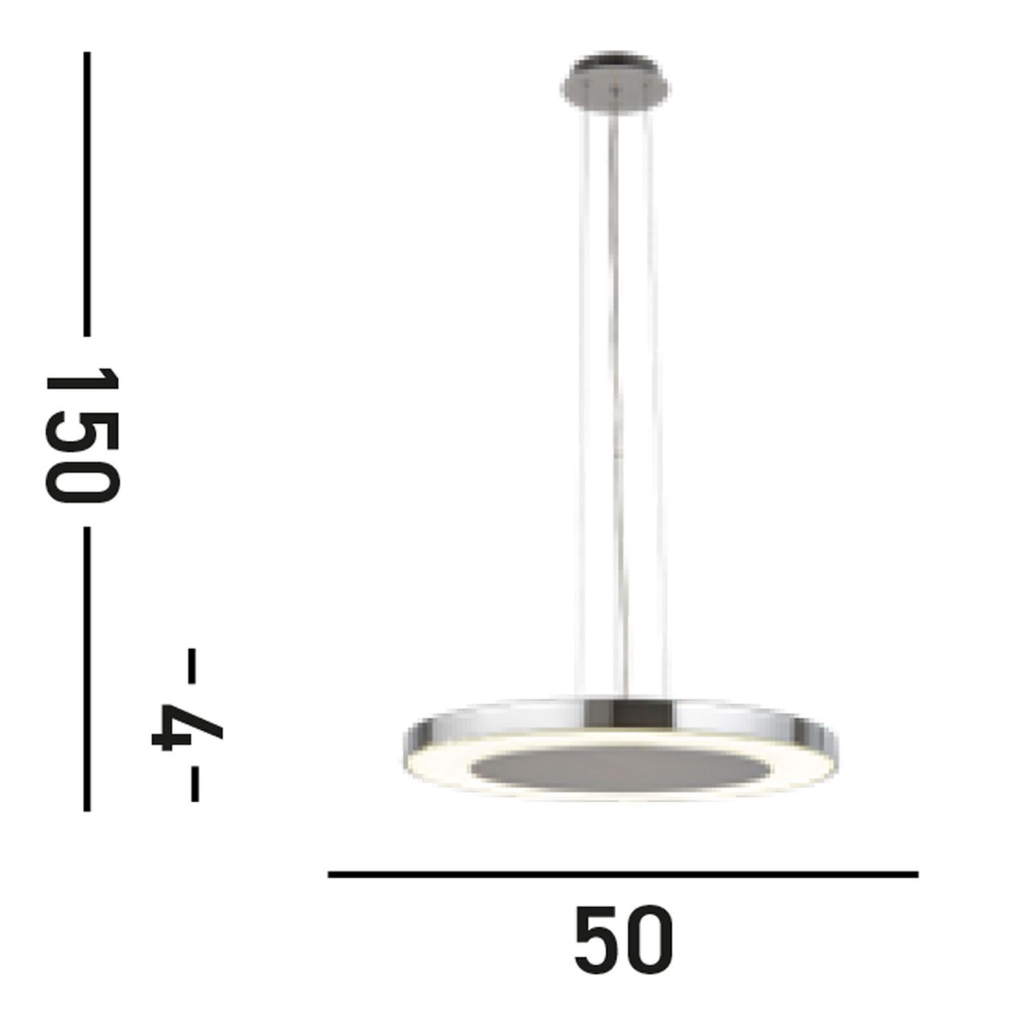 Suspension LED stylée métal verre Ø50 cm en chrome