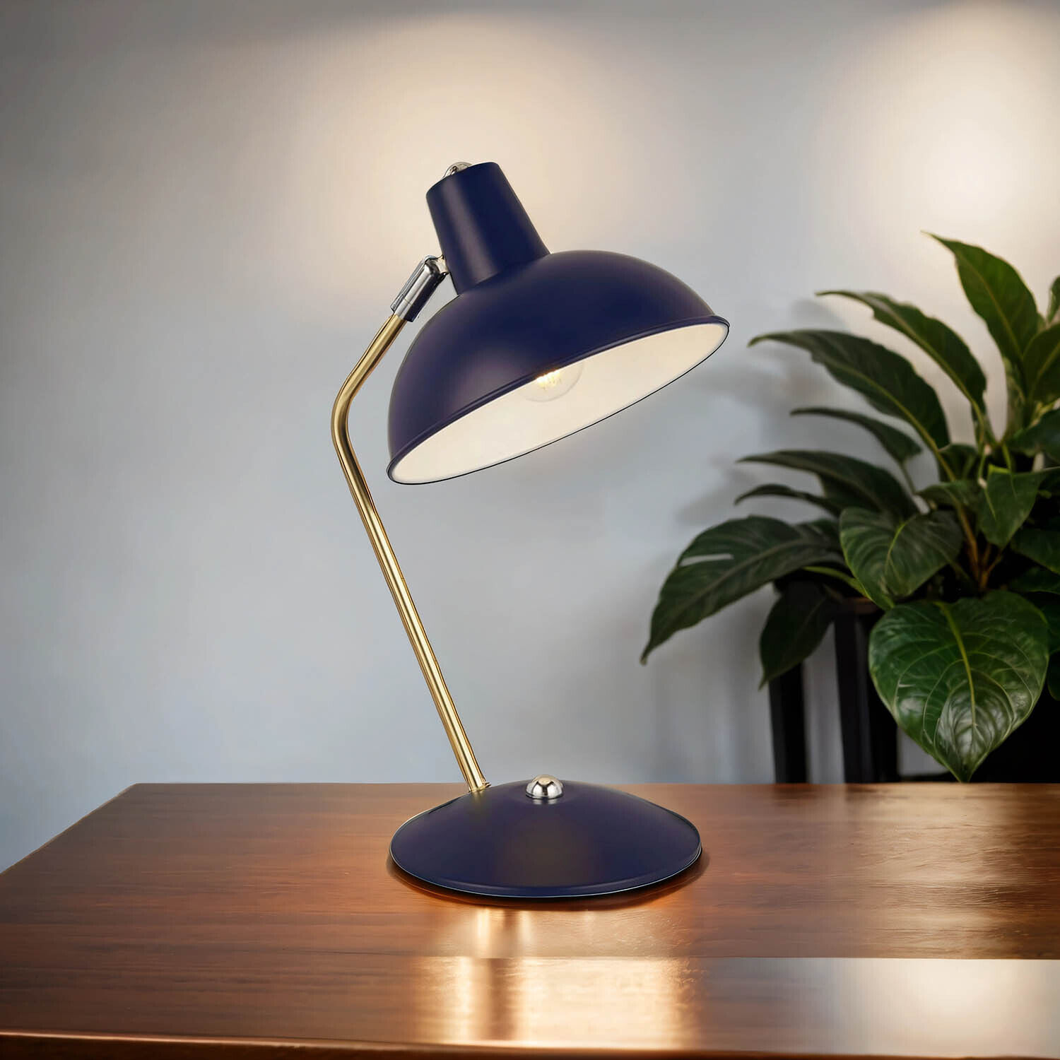 Lampe de bureau réglable E14 36,5 cm métal bleu