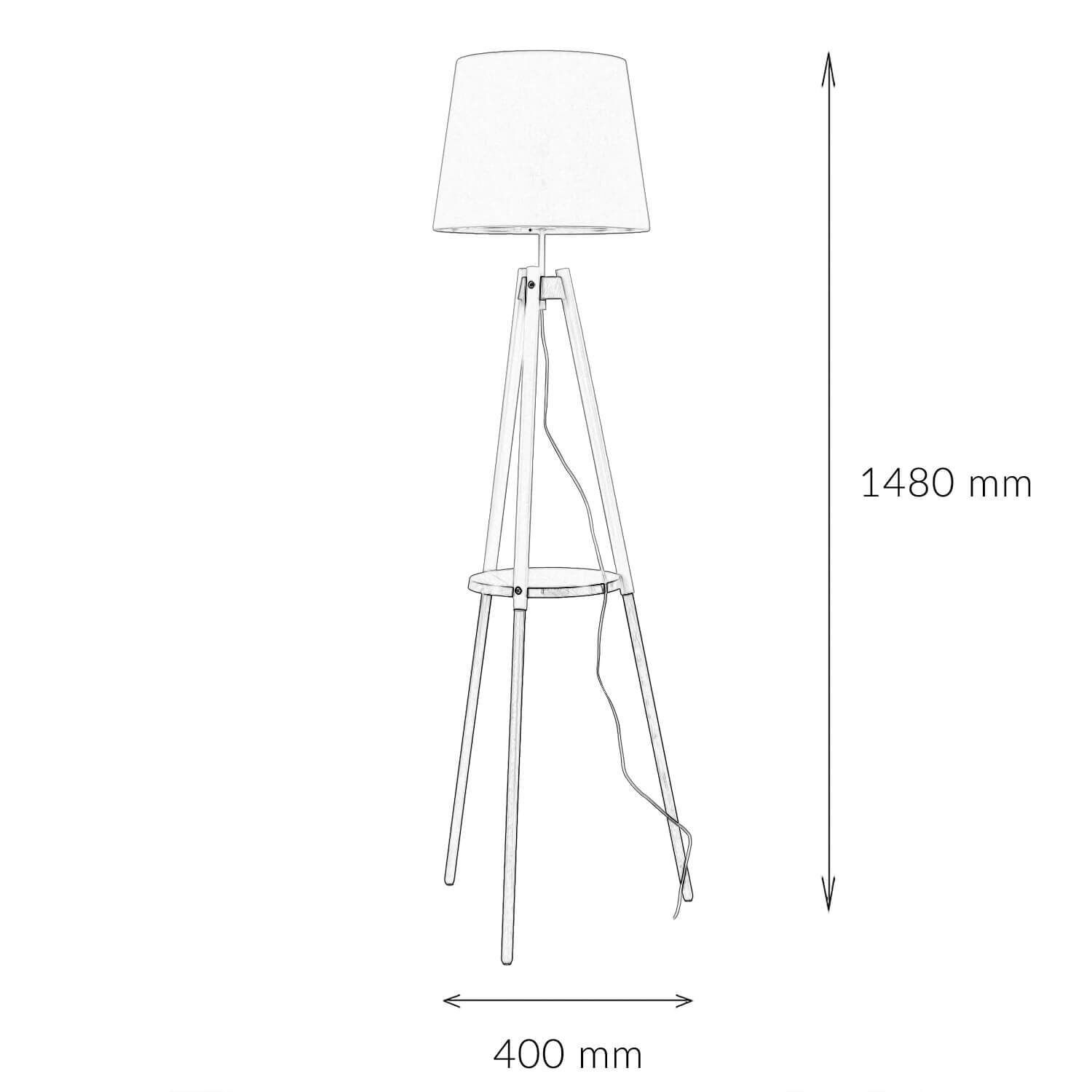 Lampadaire VAIO Blanc Bois Tripode scandinave