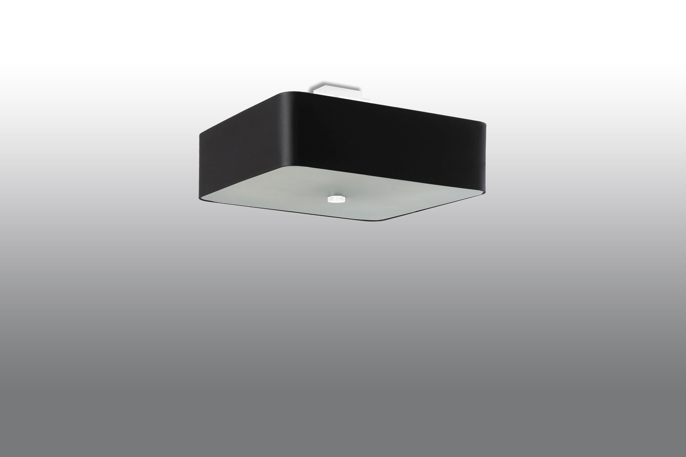 Plafonnier tissu verre L : 45 cm carré noir