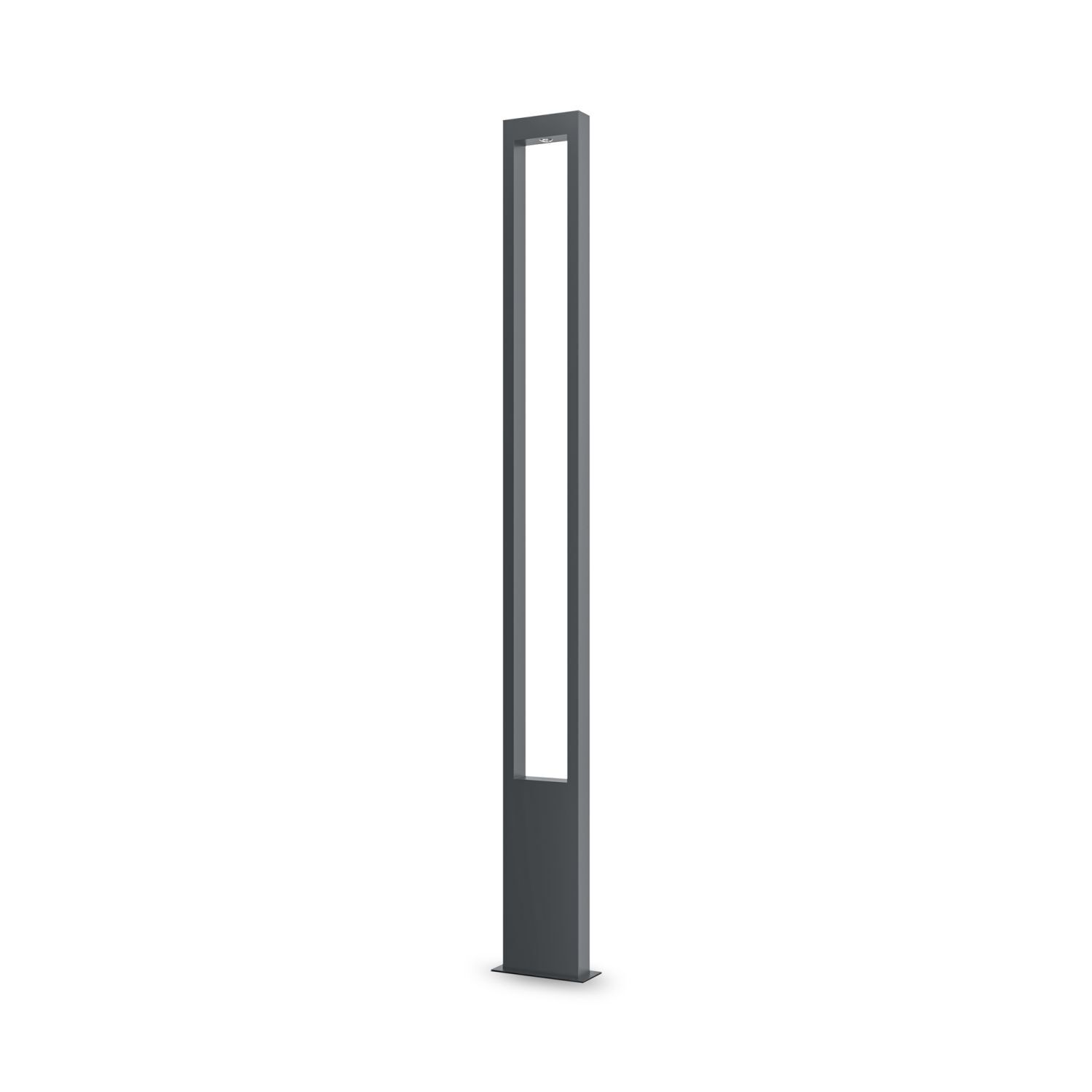 Borne d'éclairage LED métal 200 cm de haut IP65 graphite carré