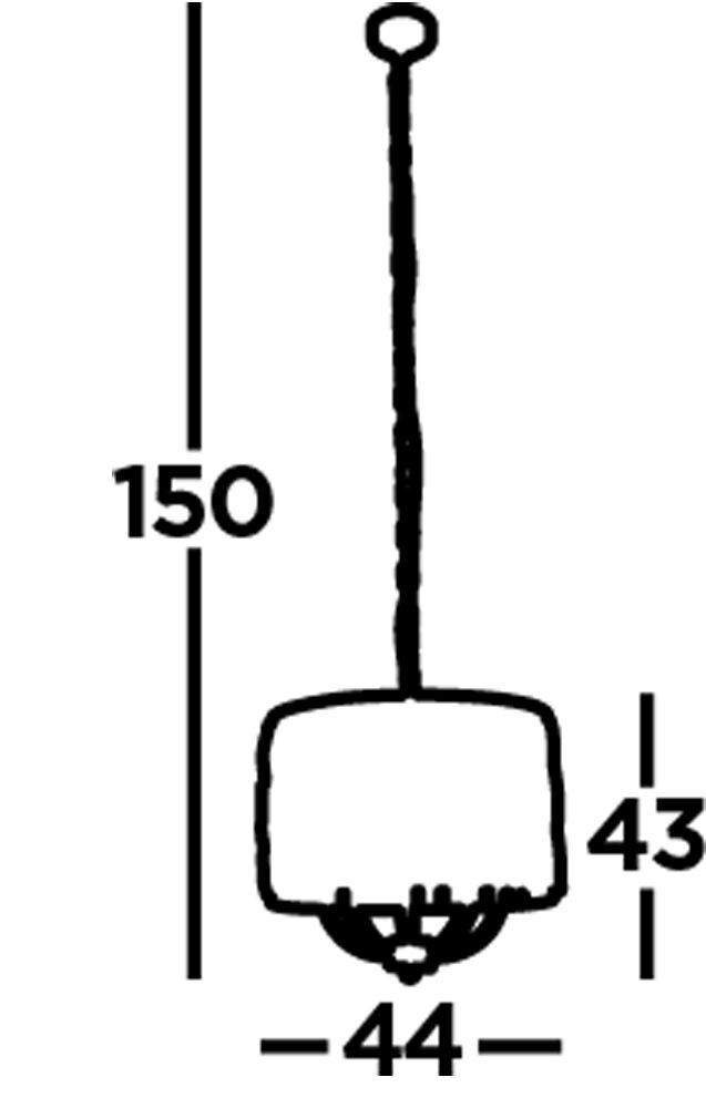 Lampe à suspendre cristal 5x E14 D : 44 cm Art Déco rond