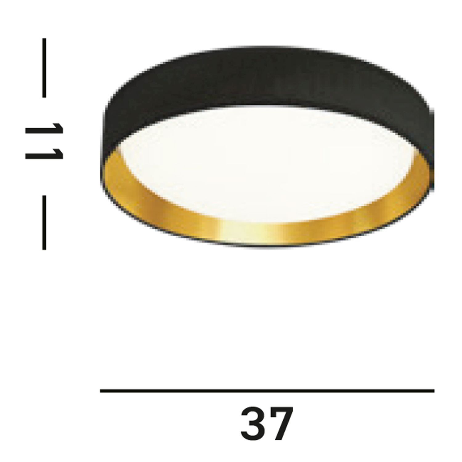 Lampe de plafonnier LED de style Ø37 cm 3000 K en noir or