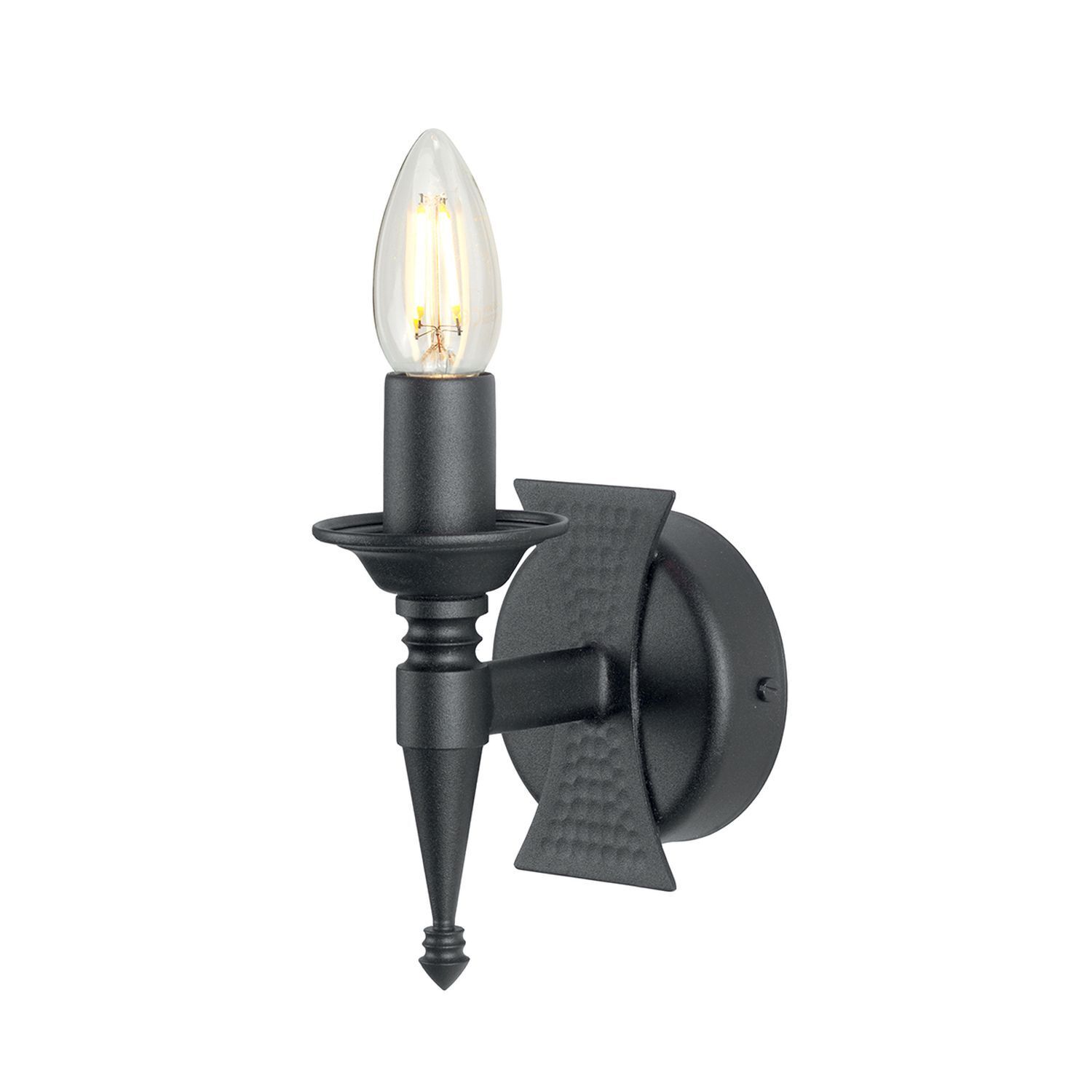 Applique murale CAMELOT 7 fer forgé noir Lampe