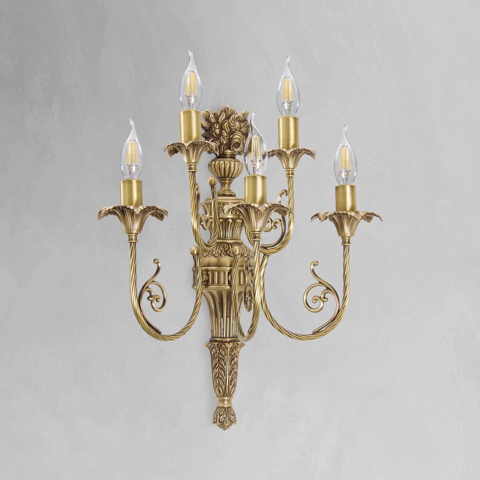 Filigrane Wandlampe Messing B: 45 cm 4x E14 in Bronze Leuchter, Lampe, Bronze