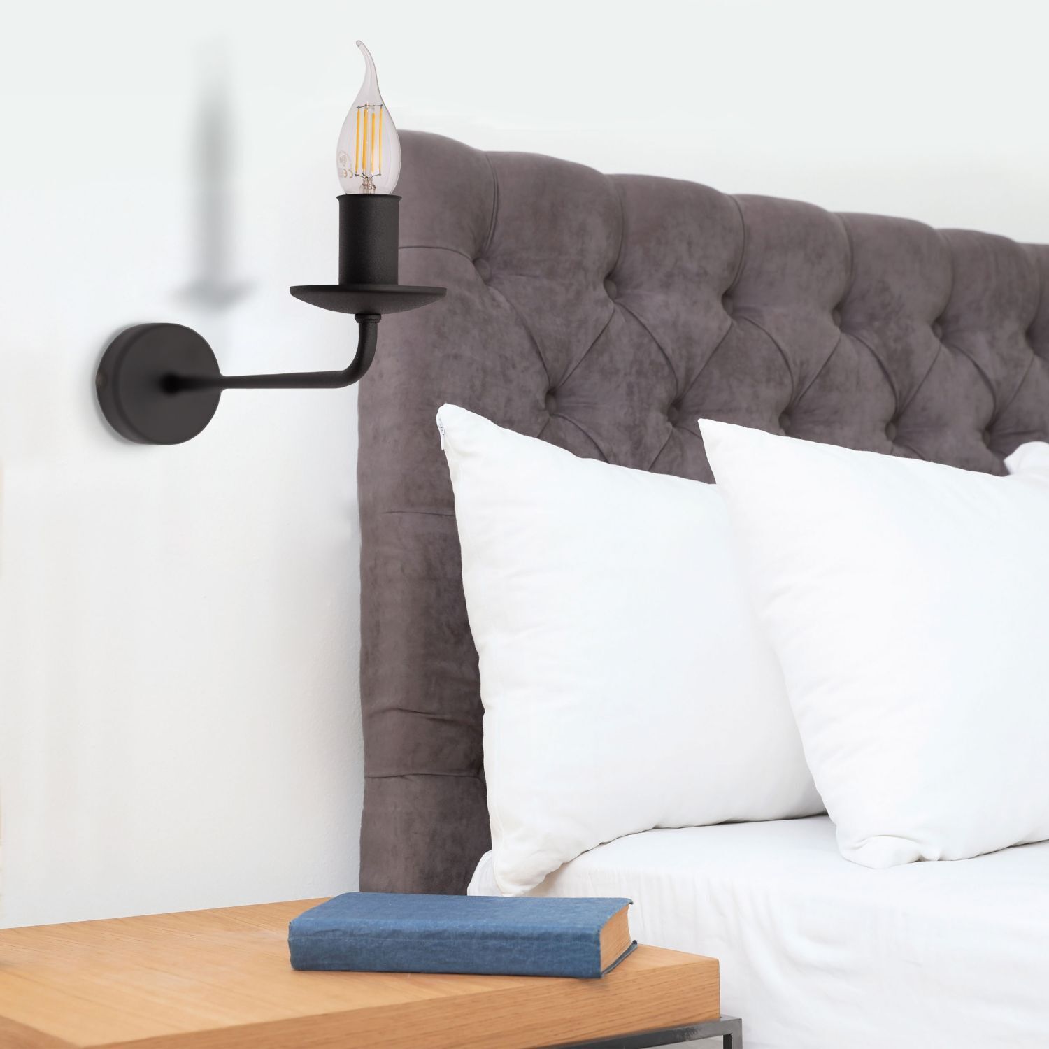 Applique Rustique Métal Noir pour E27 décoratif