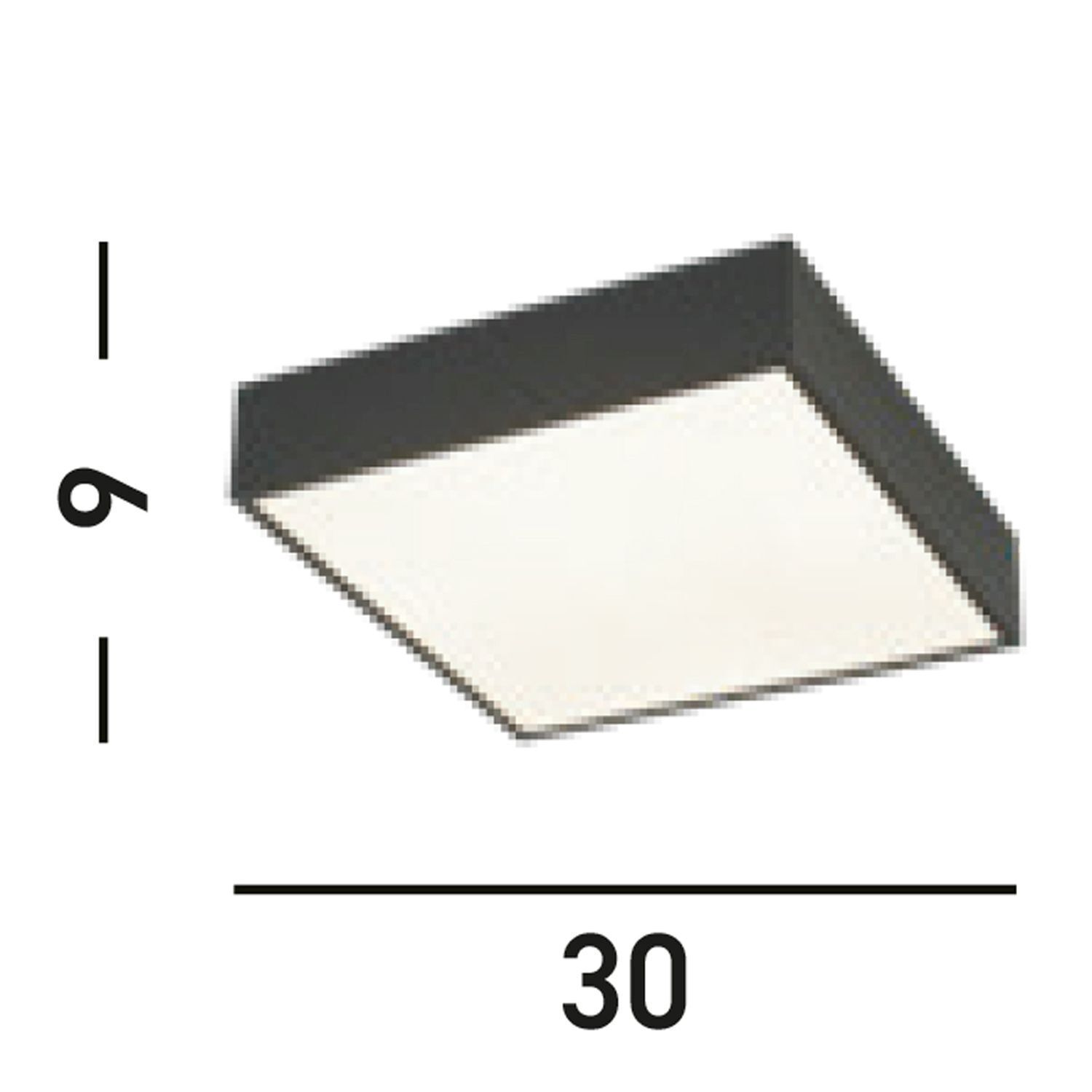 Plafonnier LED Aluminium IP44 L:30 cm Noir Blanc