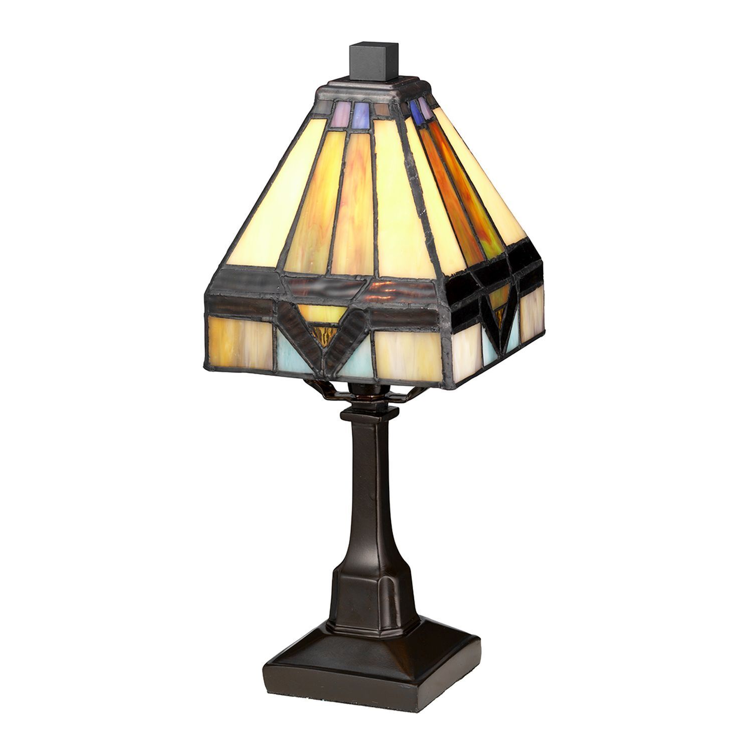 Lampe de table Tiffany style E14 30,5cm en bronze antique jaune Lampe, Tischlampe, Lampenschirm