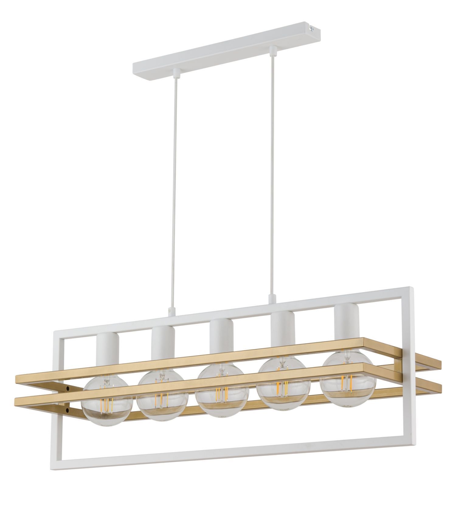Métal Lampe à suspendre Métal blanc or E27 76 cm grand