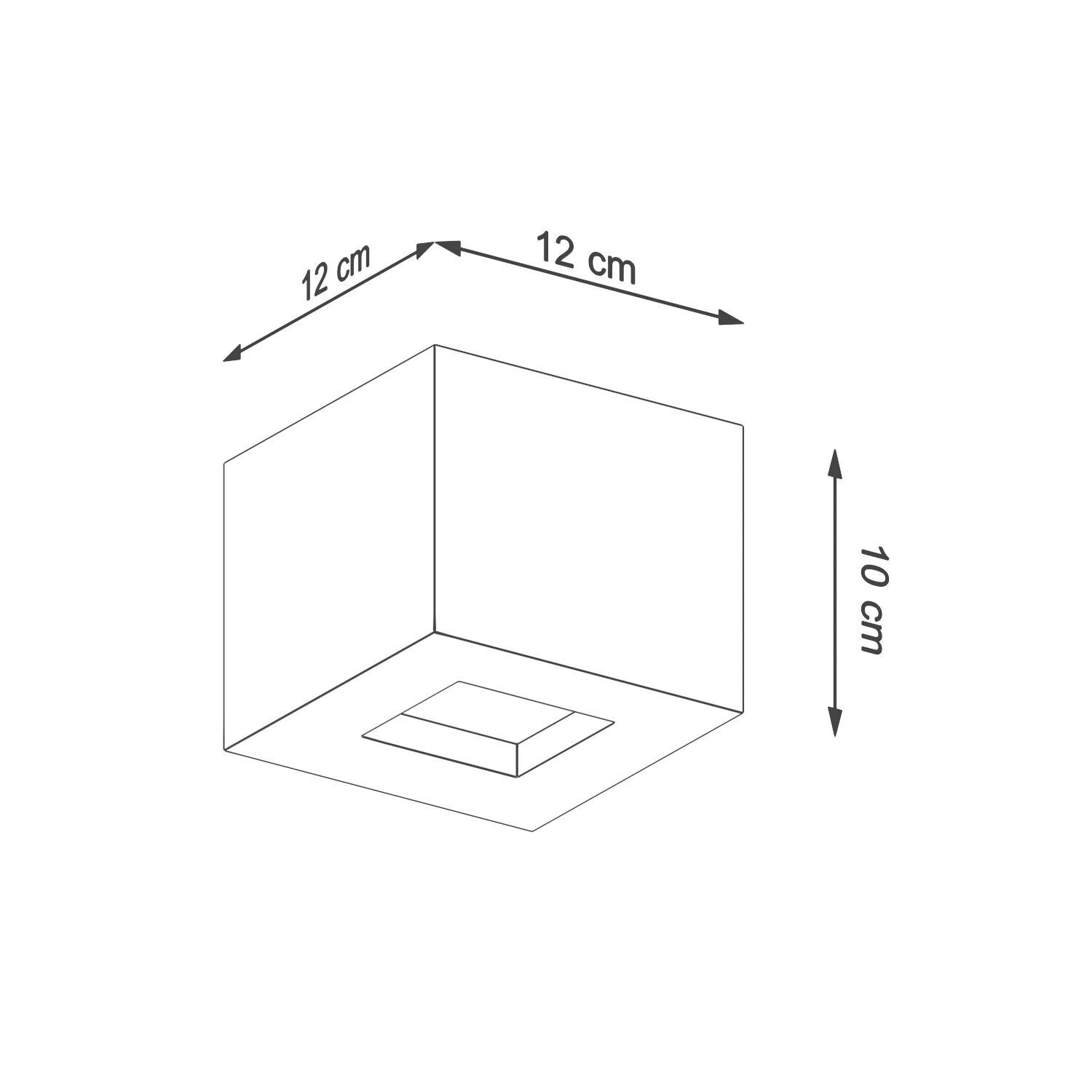 Lampe en béton murale carrée H : 12 cm petite Up Down indirecte